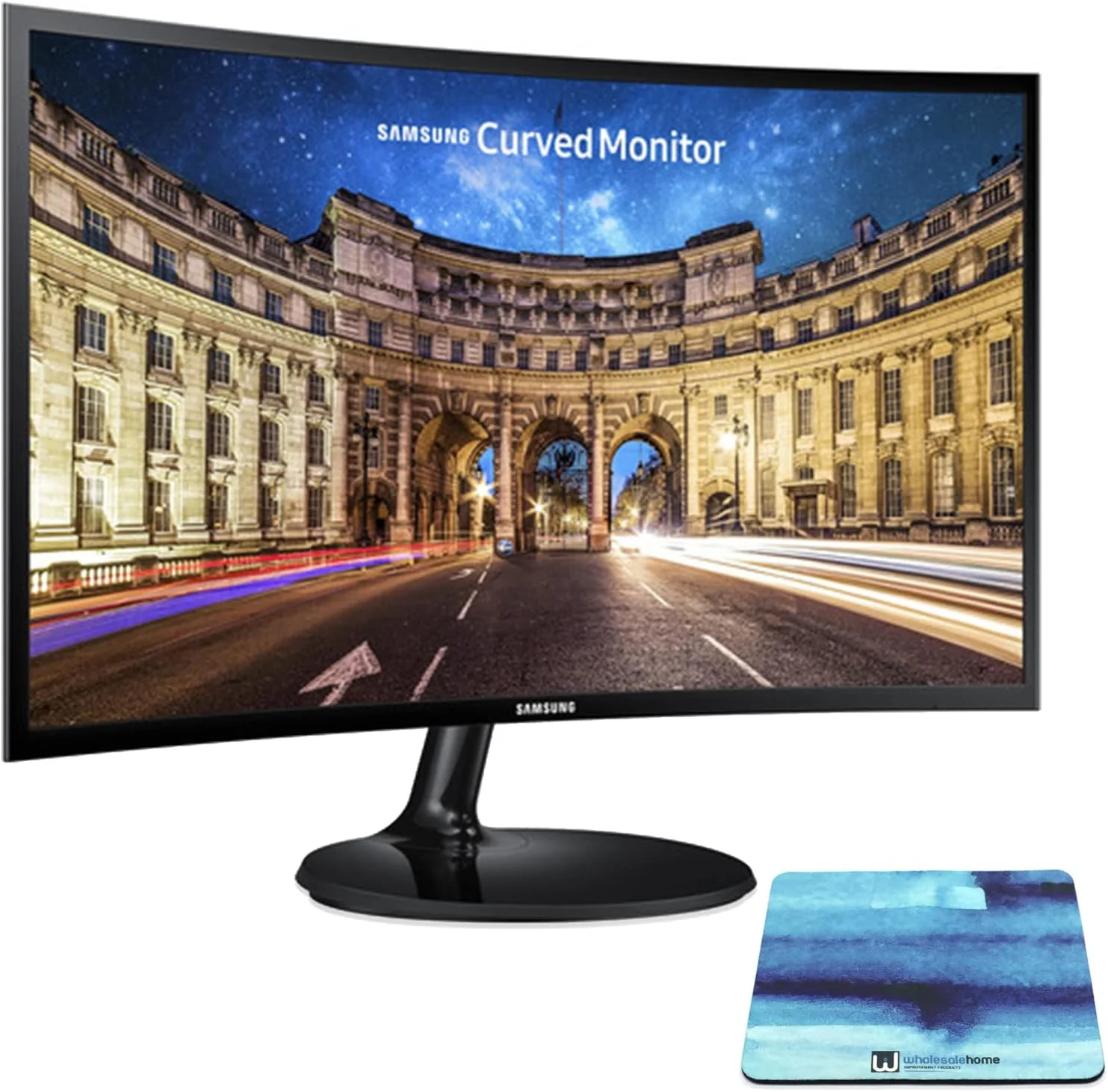 27 Inch Curved Computer Monitor, LC27F390FHNXZA LED 60Hz Full HD 1080P Gaming Slim Design for Home &Office, Wholesalehome Mouse Pad Included