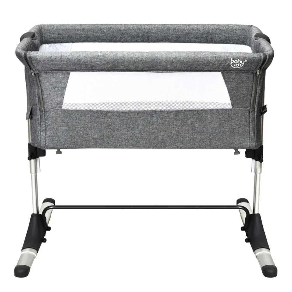 Barara King Baby Bassinet, Bassinets Bedside Sleeper,Bedside Crib,Travel Portable Baby Bed Side Sleeper Bassinet Crib with Carrying Bag-Gray