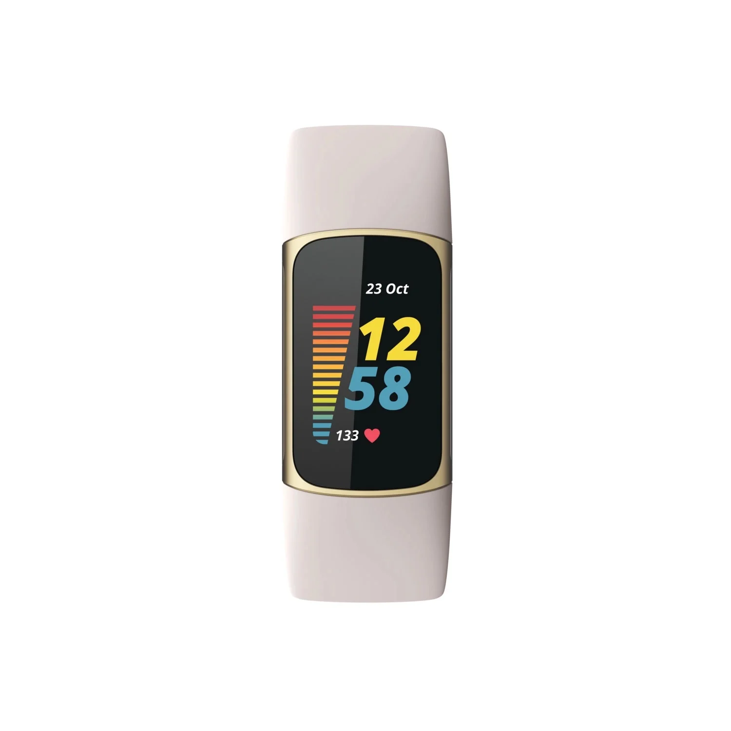 Fitbit FB421GLWTSBNDLS Charge 5 Advanced Fitness & Health Tracker W/Built-in GPS, Lunar White