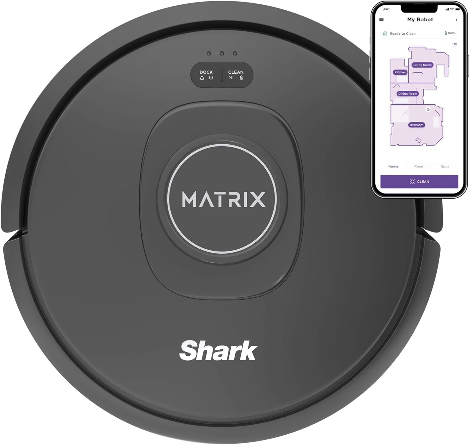 Shark R-RV2310 Matrix Robot Vacuum for Carpets and Hardfloors with Self-Cleaning Brushroll (Refurbished)