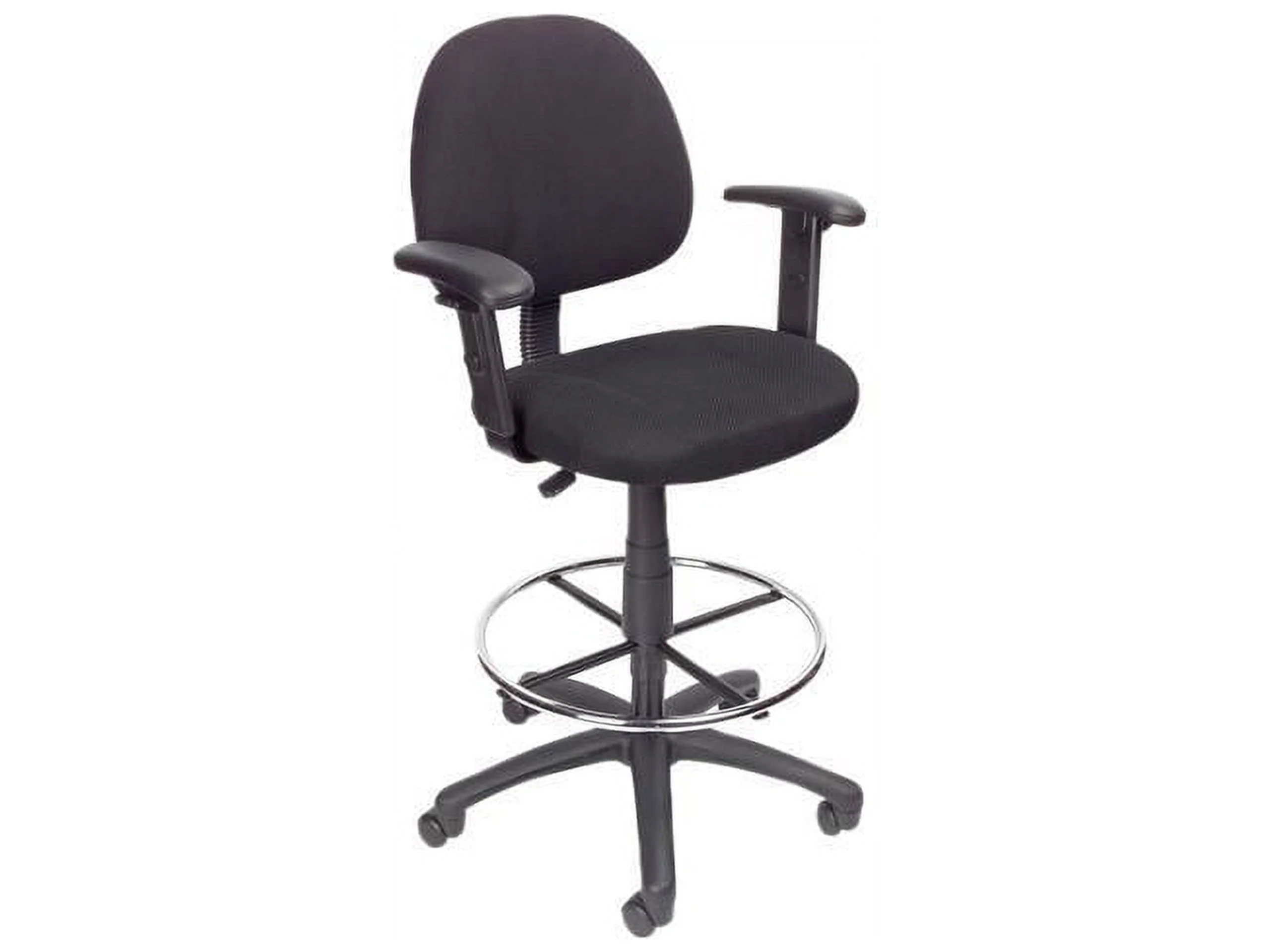 Boss Office & Home Contoured Comfort Adjustable Sit-Stand Desk Chair with Adjustable Arms, Black