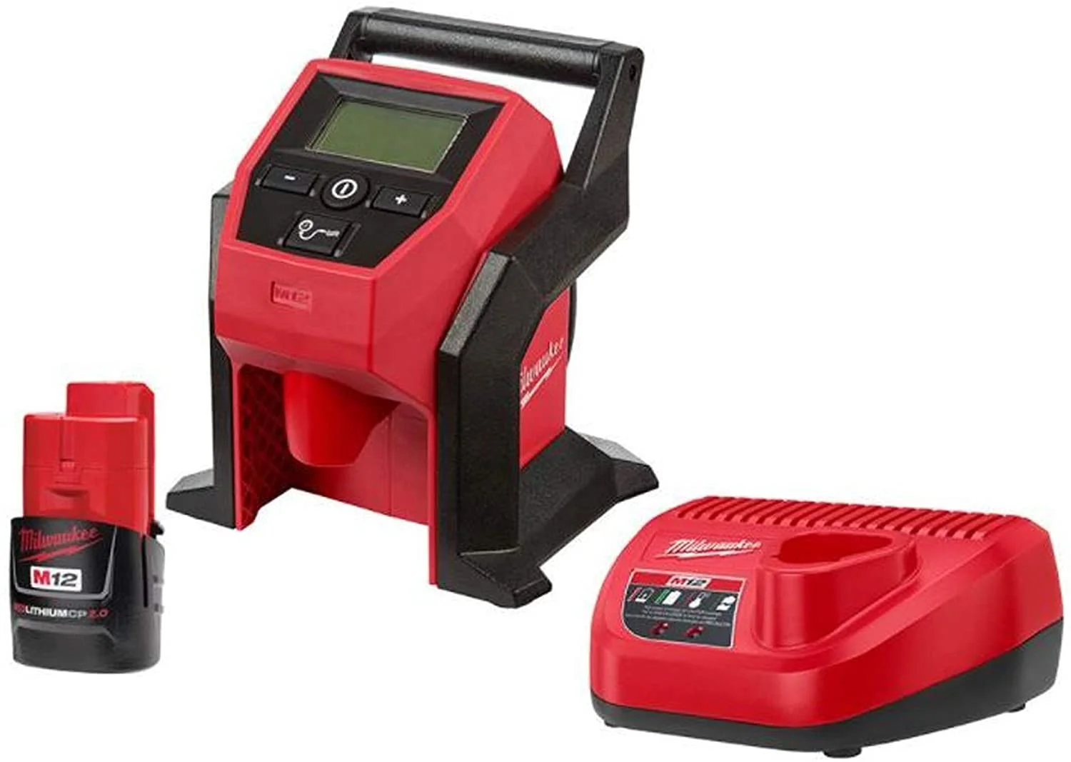Milwaukee M12 12-Volt Lithium-Ion Cordless Compact Inflator with 2.0 Ah Battery and Charger
