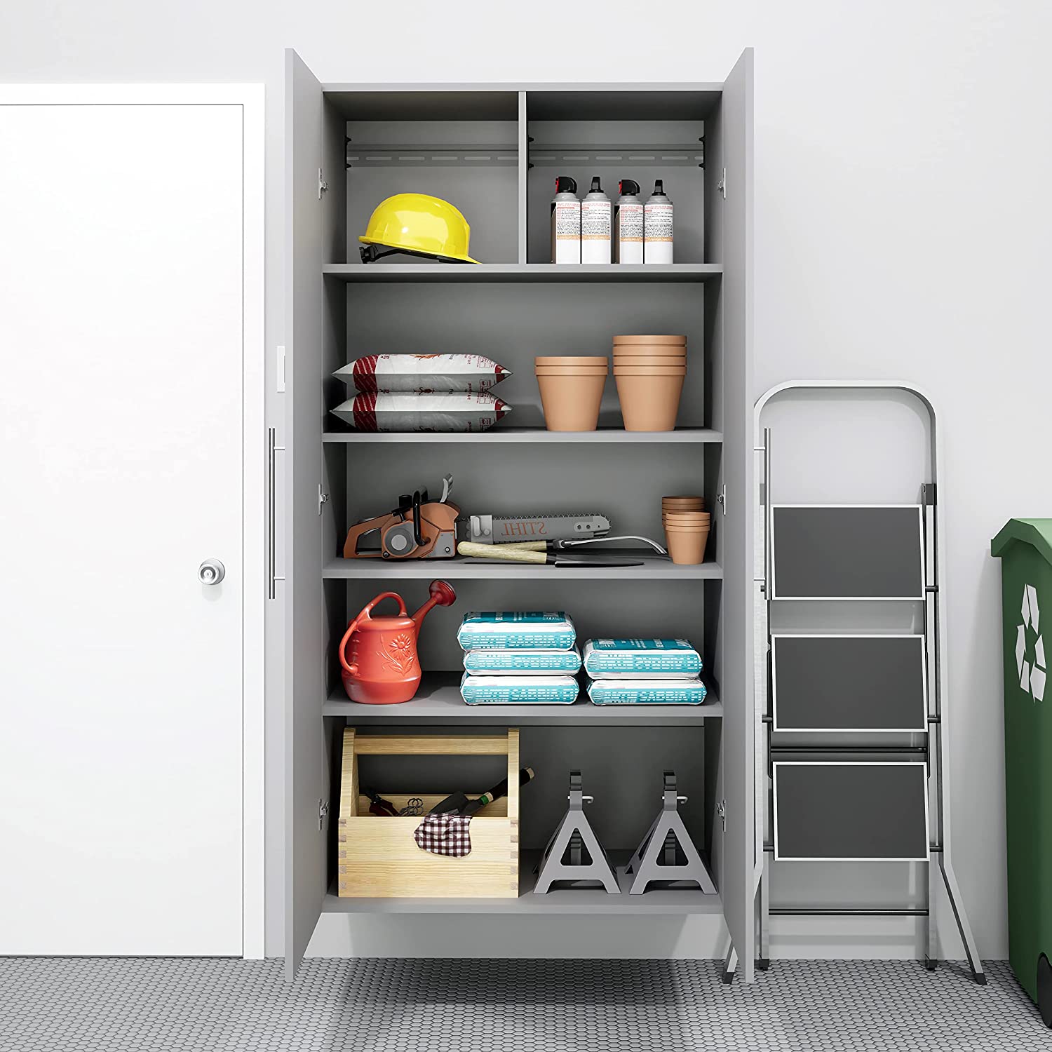 DEYUDE HangUps Large Storage Cabinet - Immaculate Light Gray 36