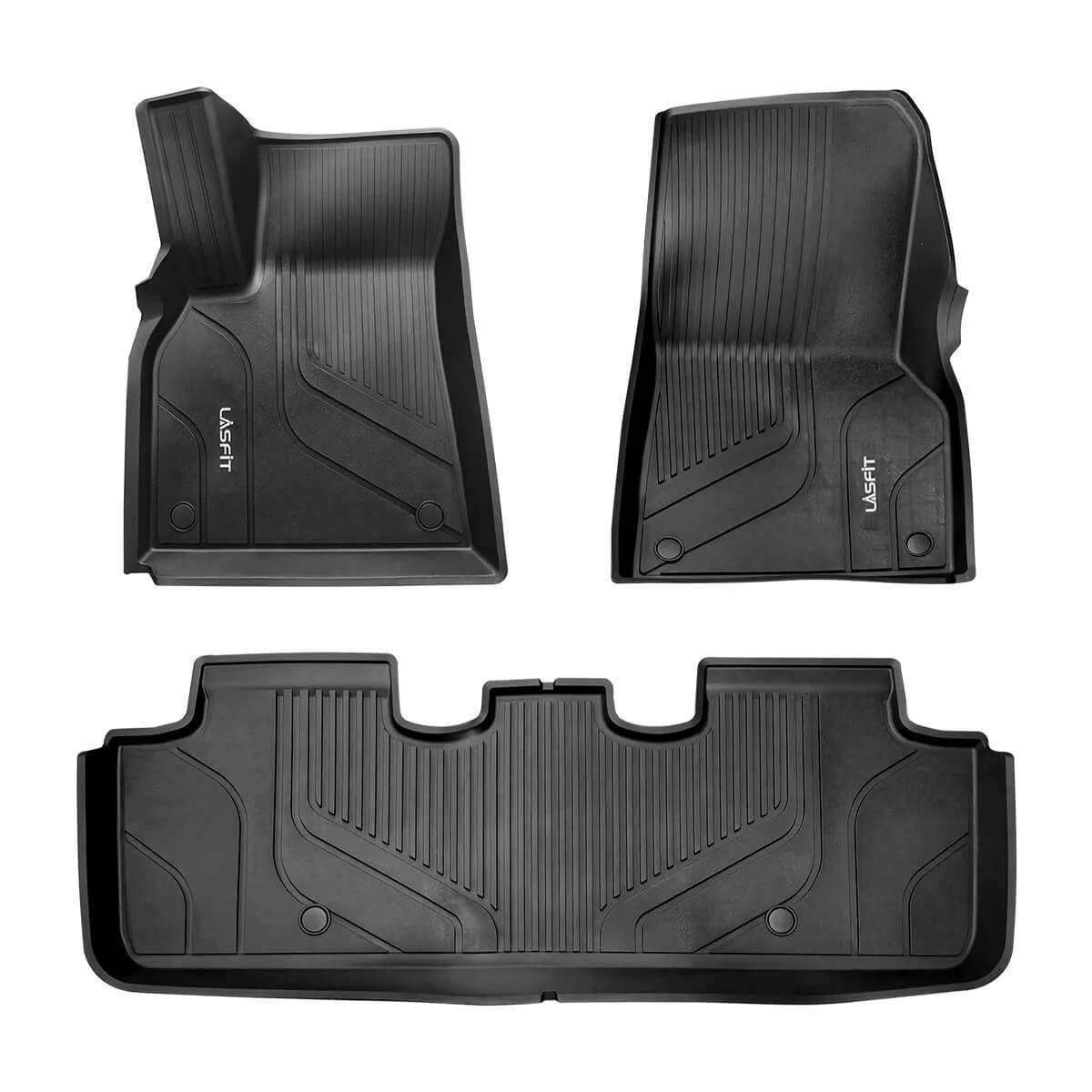 LASFIT Car Liners for 2020-2022 Tesla Model Y Floor Mats,TPE Material Non-Toxic & Smell,Front&Rear Row,Black