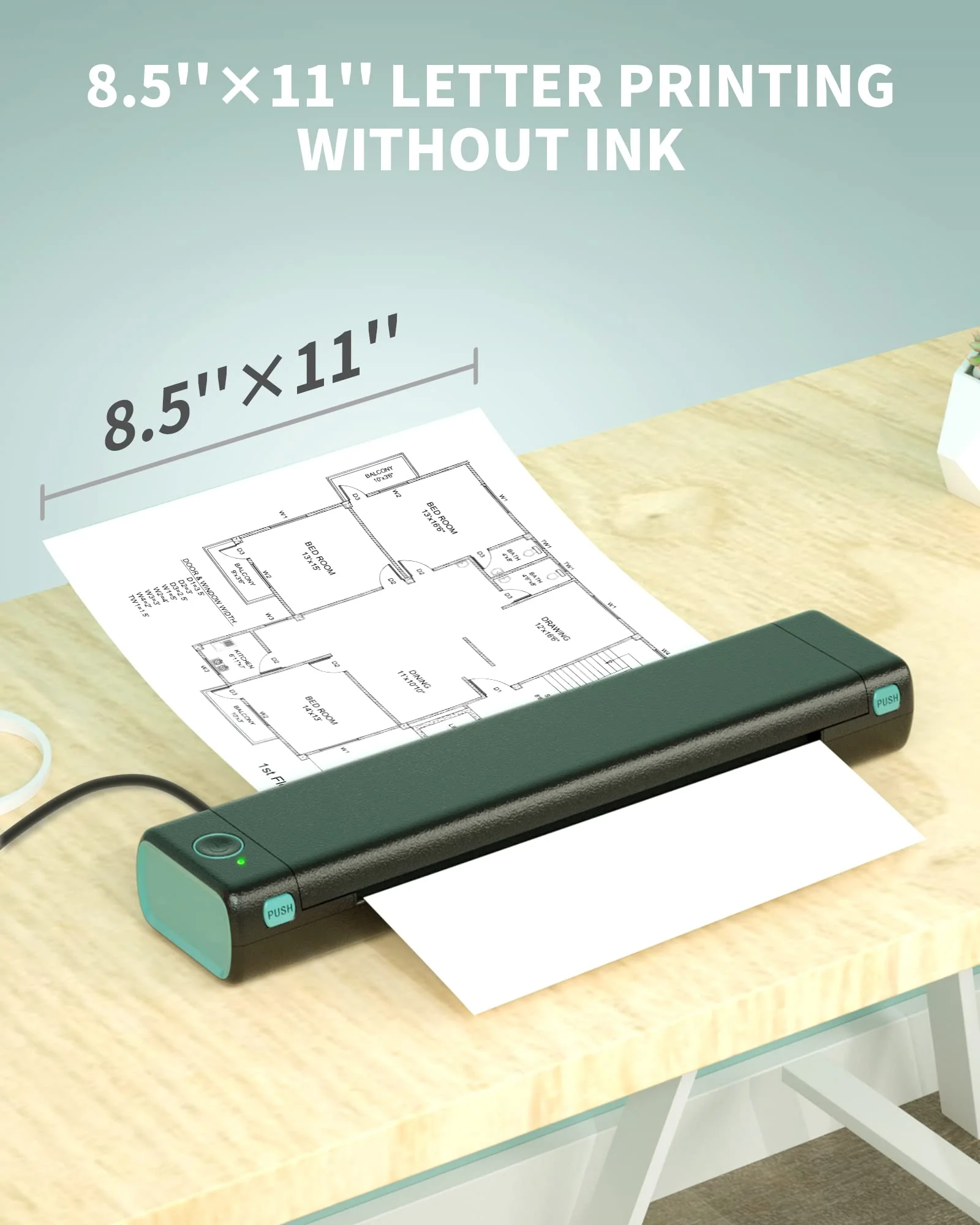 Phomemo Portable Printer M08F-Letter Bluetooth Printer Support 8.5