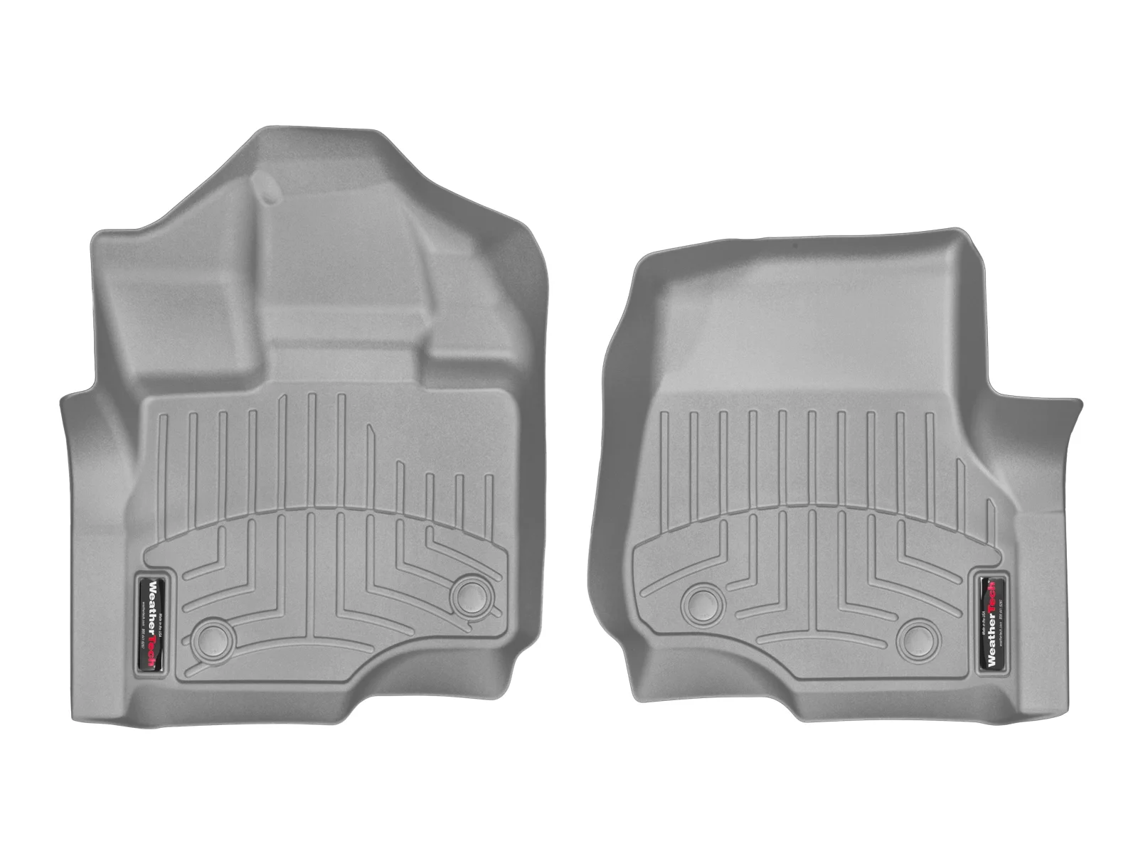 WeatherTech Custom Fit FloorLiners compatible with Ford F-150, F-150 Lightning, F-150 Raptor - 1st Row (Driver & Passenger), Grey