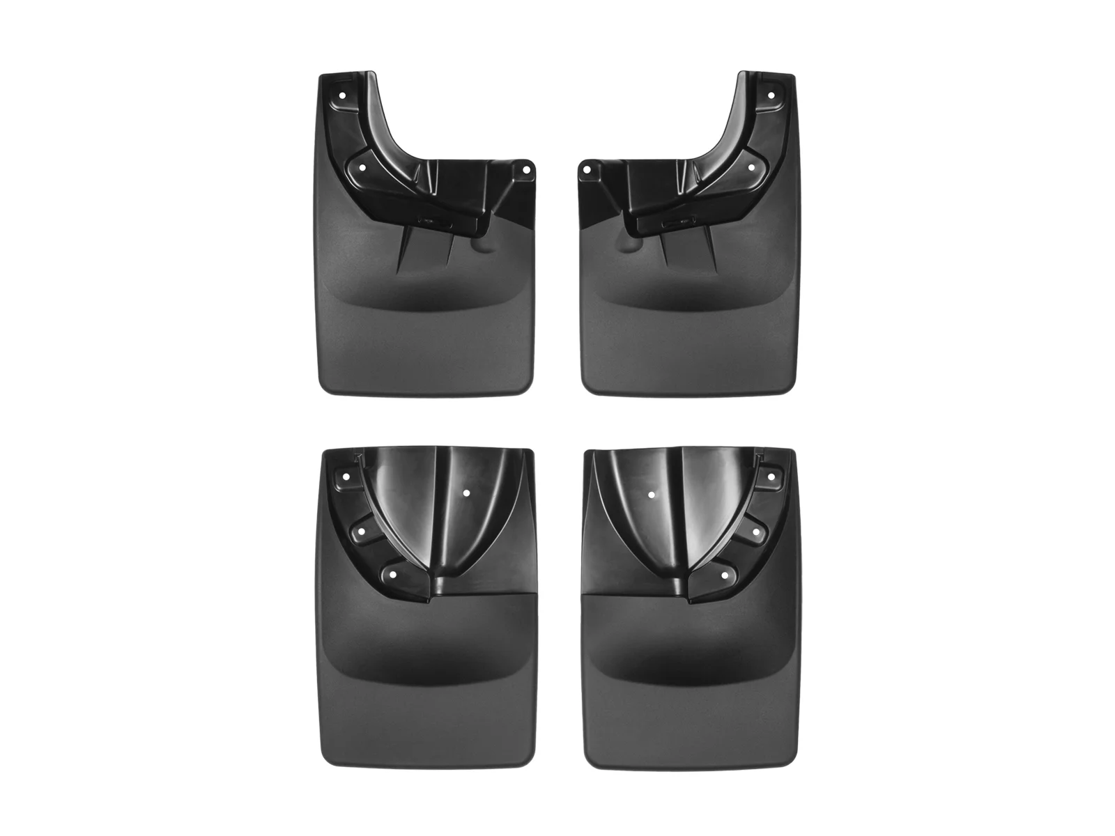 WeatherTech Custom No Drill Splash Guard MudFlaps compatible with 2016-2023 Toyota Tacoma, Front & Rear Set - Black
