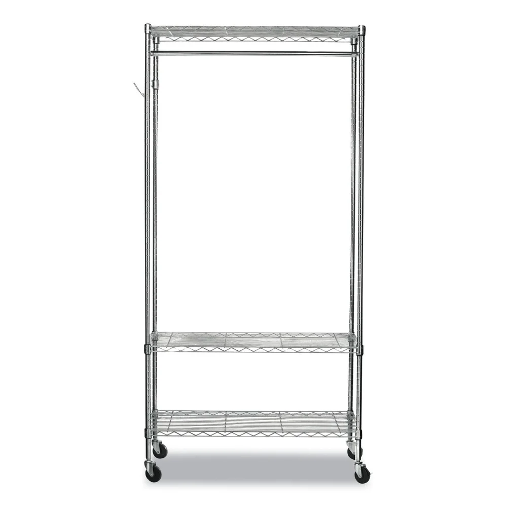 Alera ALEGR364818SR 48 in. W x 18 in. D x 75 in. H 40 Garments Wire Shelving Garment Rack - Silver