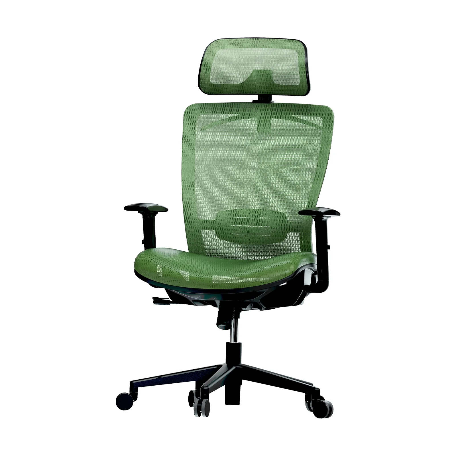 FlexiSpot Ergonomic Mesh Office Chair with Lumbar Support, Mesh Seat Breathable, Computer Desk, 3D Headrest, 2D Armrest, Green