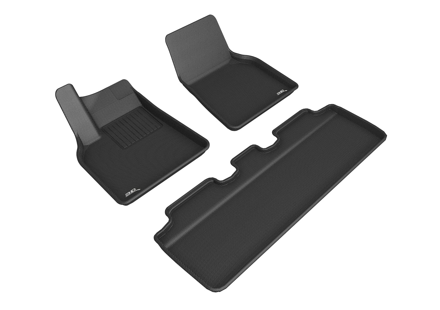 3D MAXpider KAGU Floor Mat (BLACK) compatible with TESLA MODEL Y 2021-2023 - Full Set