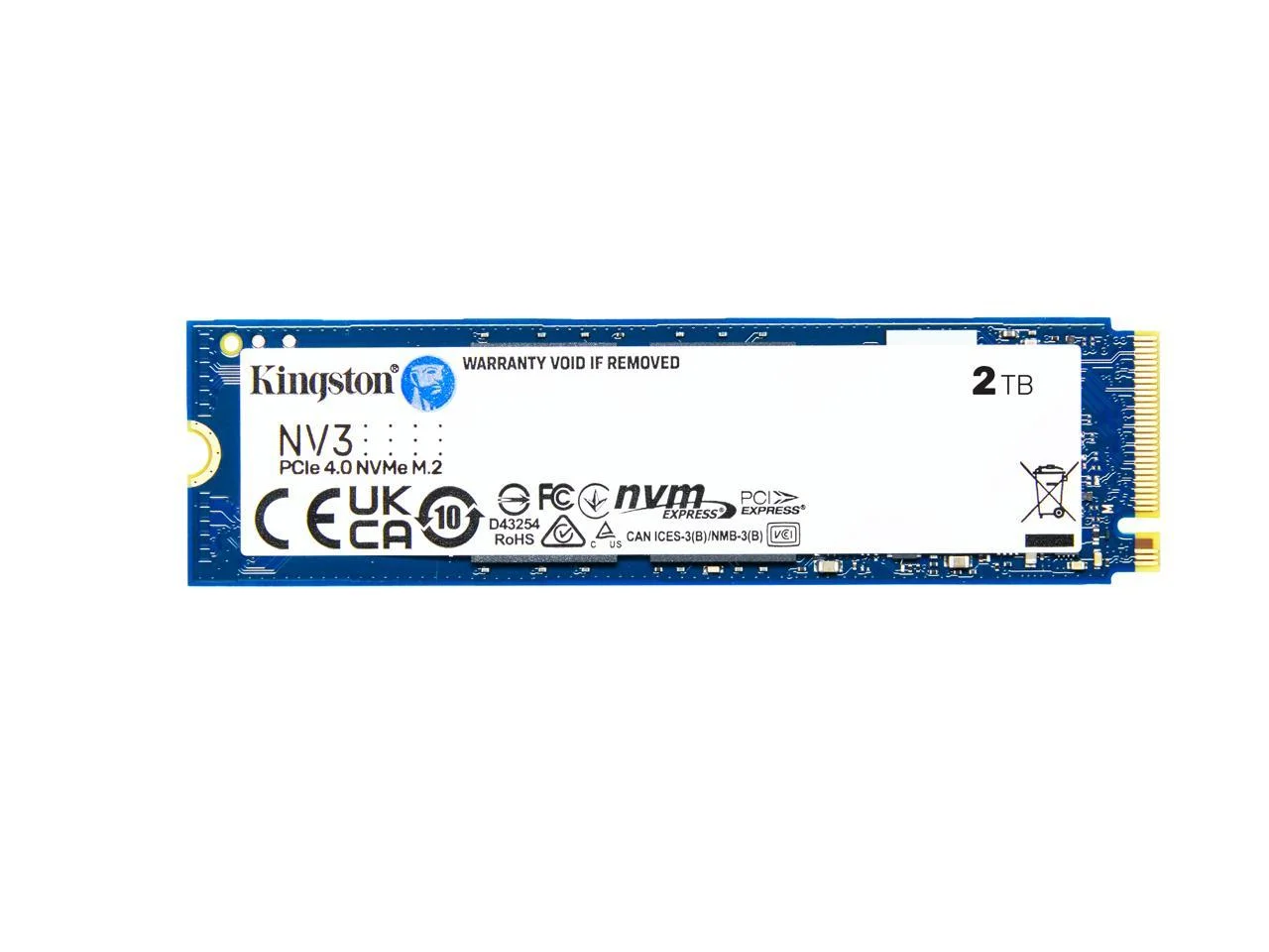 Kingston NV3 M.2 2280 2TB PCIe 4.0 x4 NVMe Internal Solid State Drive (SSD) SNV3S/2000G Up to 6000 MB/s