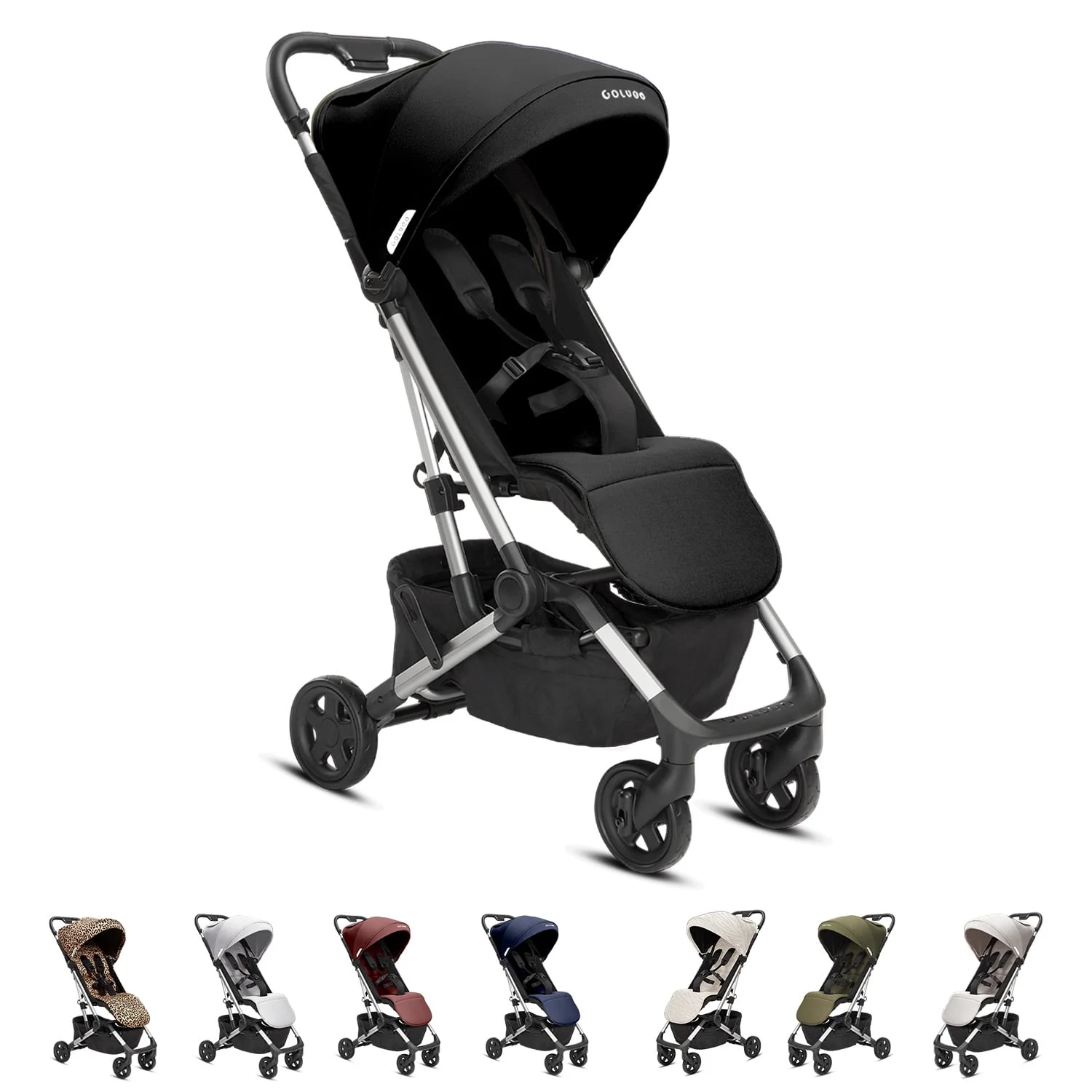 Colugo Compact Stroller - One Hand Fold Lightweight Stroller, Travel Stroller with Rain Cover, Backpack and Cup Holder, Black