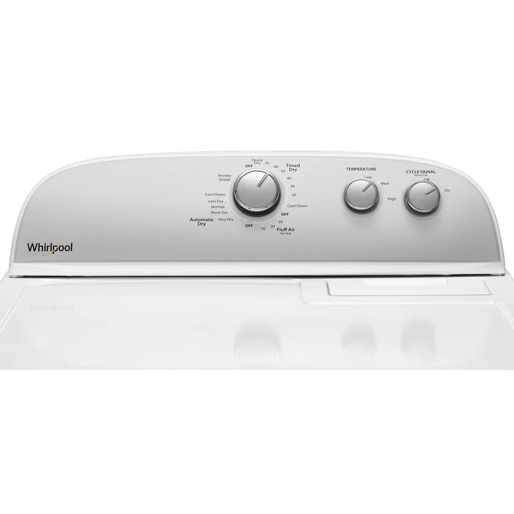 Whirlpool® WED4950HW - 7.0 Cu Ft - Top Load Electric Dryer - White - With AutoDry™ Drying System
