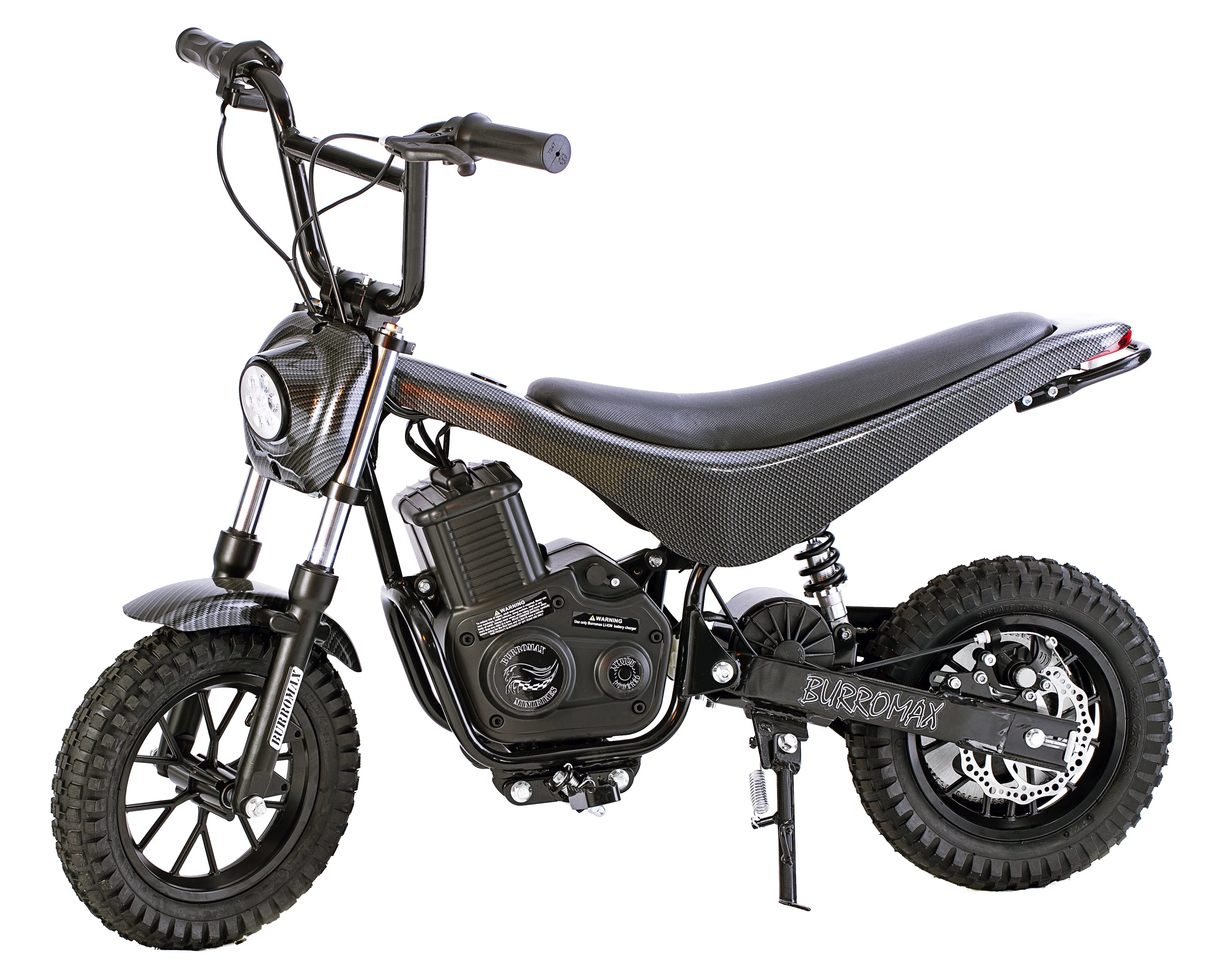 Burromax TT350R, 350w 24v Lithium Ion, 2 Speeds, 17 mph, up to 180lb Rider, Electric Mini Bike (Glossy Black)