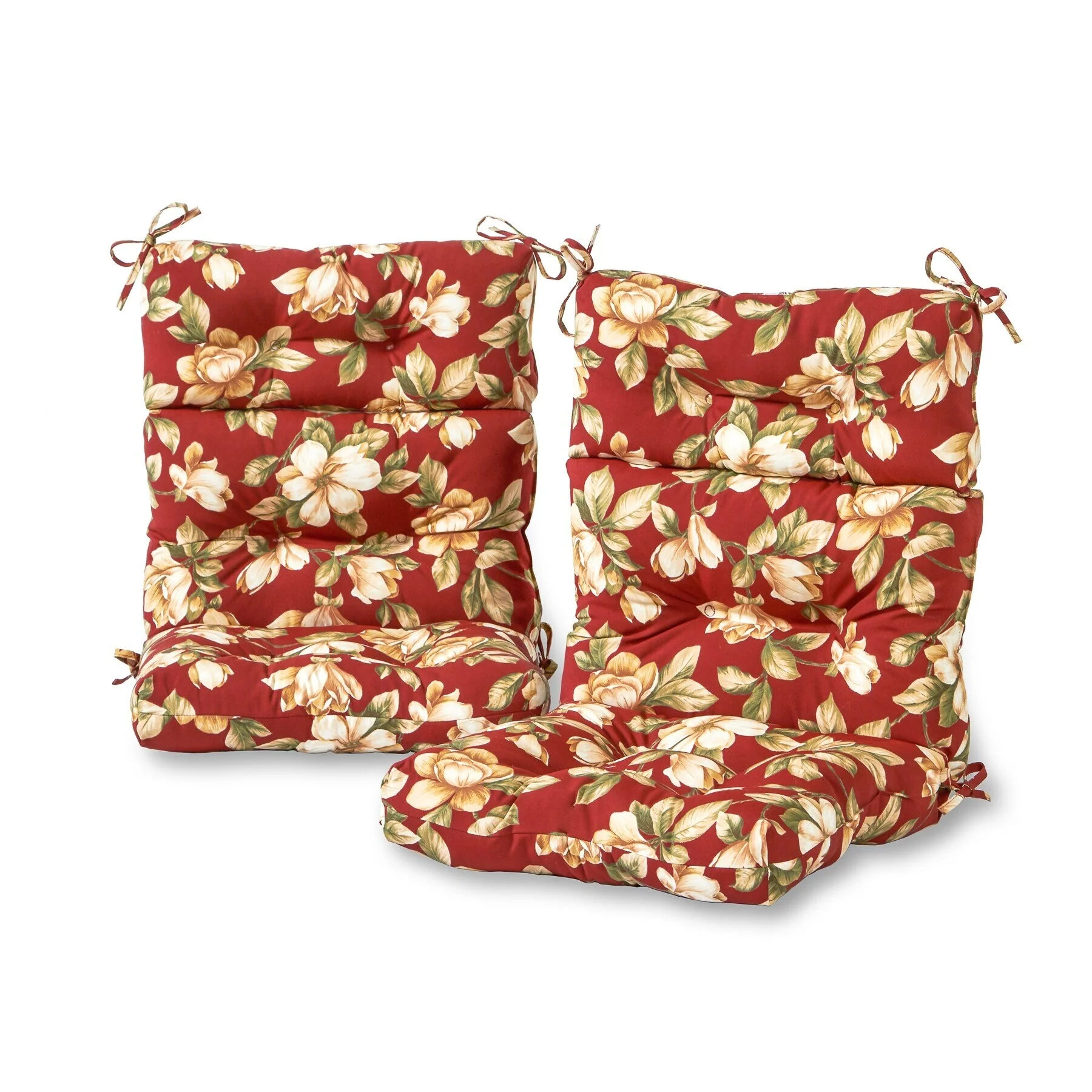 Greendale Home Fashions Roma Floral 22-in x 44-in Outdoor High Back Chair Cushion (Set of 2) (Cushions Only)
