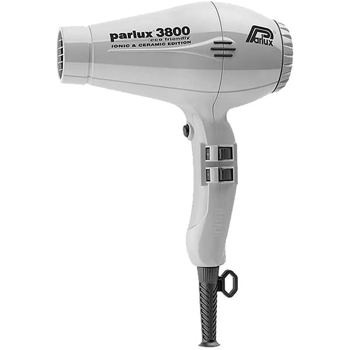 Bundle 2: (1) Parlux 3800 Silver Hair Dryer and (1) M Hair Designs Tangle Stop Cord Detangler Black..