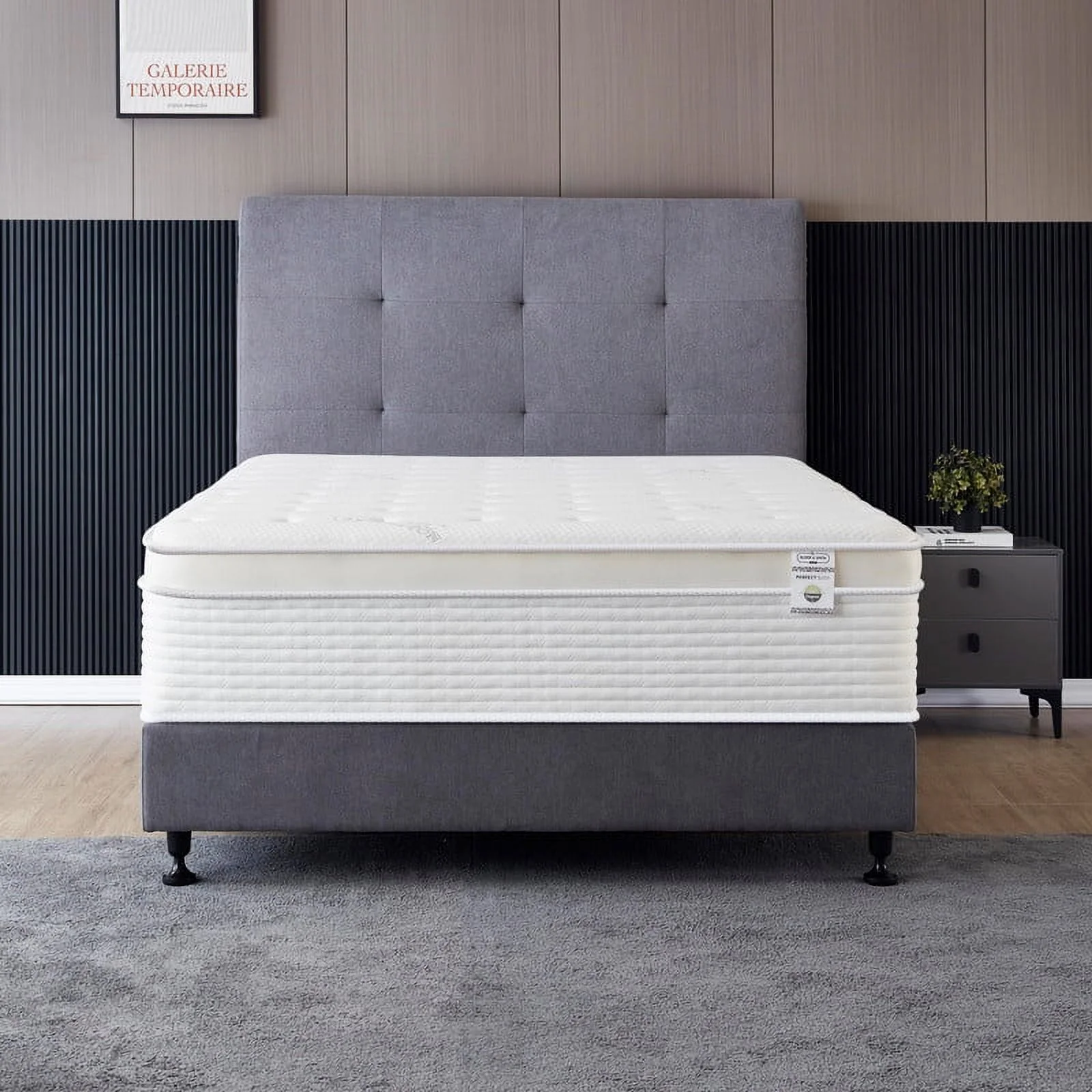 Twin Size Mattress - 14 inch Cool Memory Foam & Spring Hybrid Mattress - Euro Top - Medium Firm - by Oliver & Smith