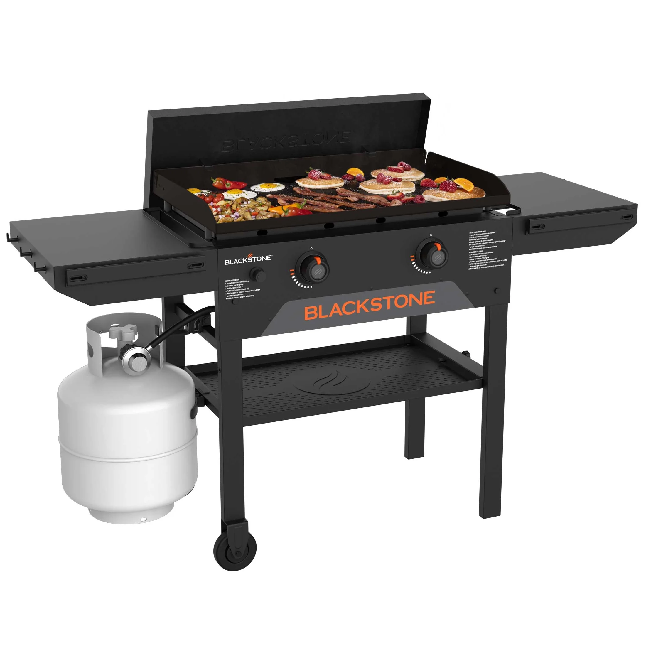 Blackstone Original 28” Omnivore Griddle with Hard Cover and Dual Side Shelves with Blackstone Accessory Rail System