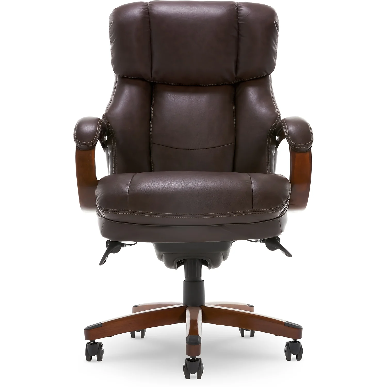 La-Z-Boy Fairmont Ergonomic Faux Leather Executive Big & Tall Chair 400 lb. Capacity Biscuit Brown