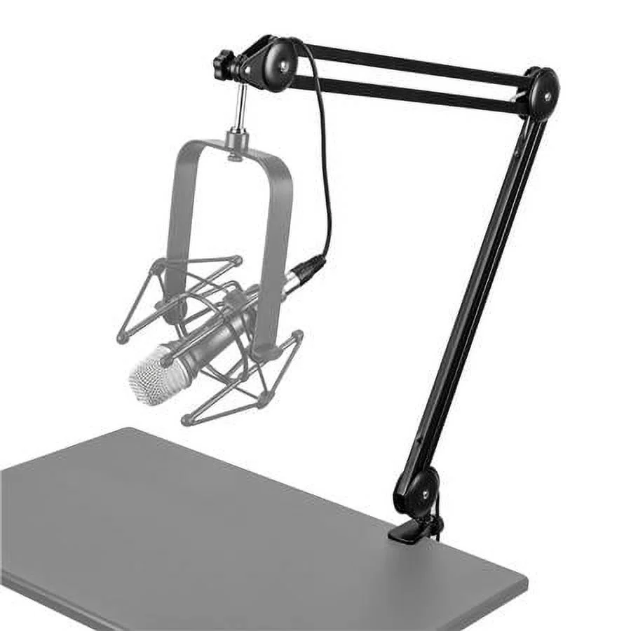 PodMic Dynamic Podcasting Microphone Bundle with Broadcast Arm with Internal Springs, H&A Studio Monitor Headphones, XLR M to F Mic Cable