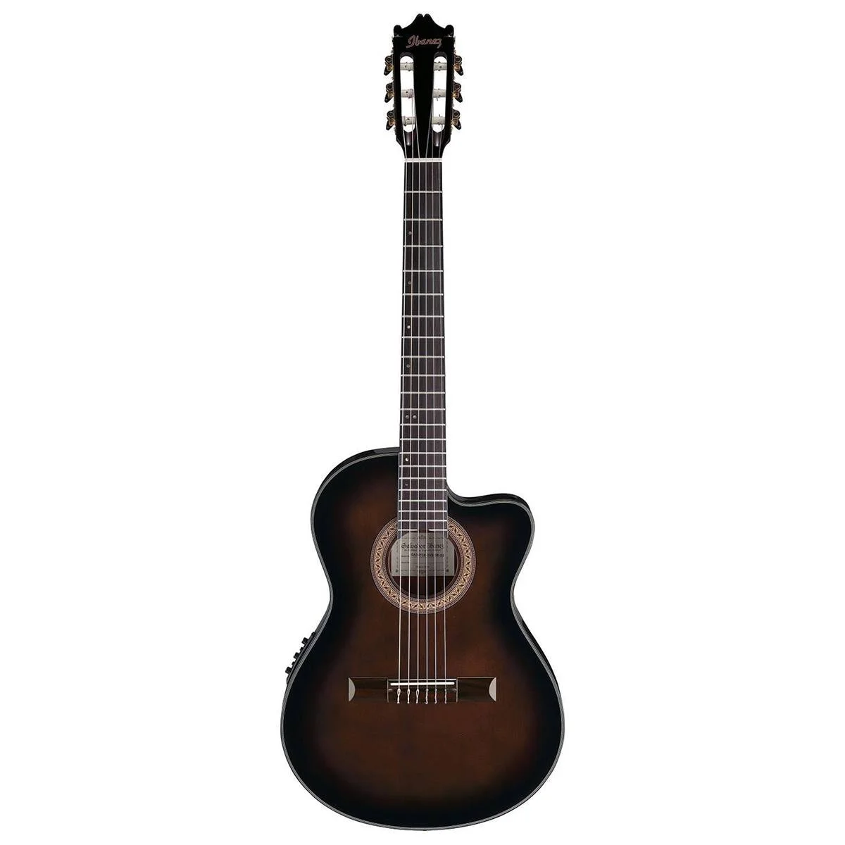 Ibanez GA35TCE Thin line Classical Nylon String Acoustic Electric Guitar, Dark Violin High Gloss, Sunburst