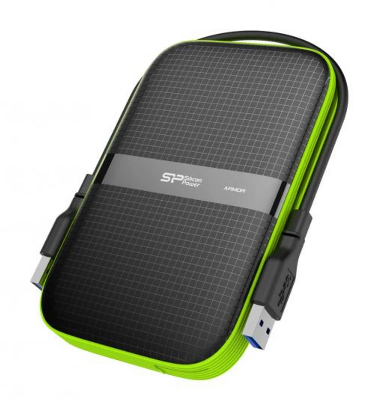 Silicon Power Armor A60 5 TB Portable Solid State Drive, External, Black/Black, Black/Green