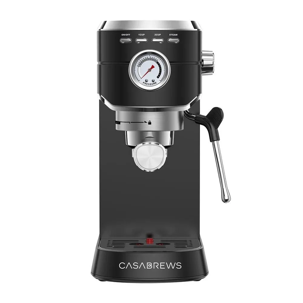 Casabrews 20 Bar Espresso Machine with Milk Frother Steam Wand, Professional Coffee Machine, Stainless Steel, Black