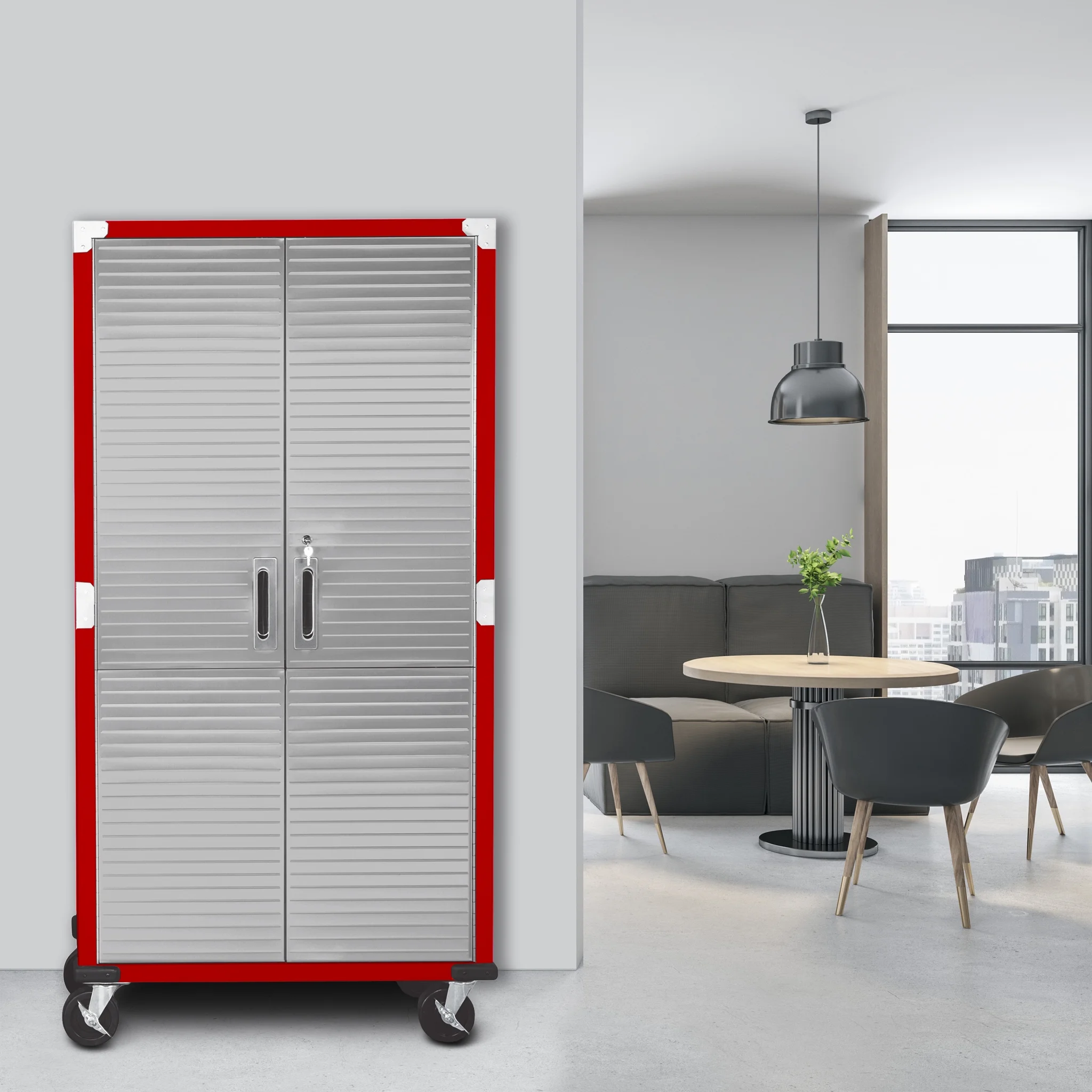 Seville Classics UltraHD Steel Body Lockable Storage Filing Cabinet Organizer Locker Shelving Unit 36