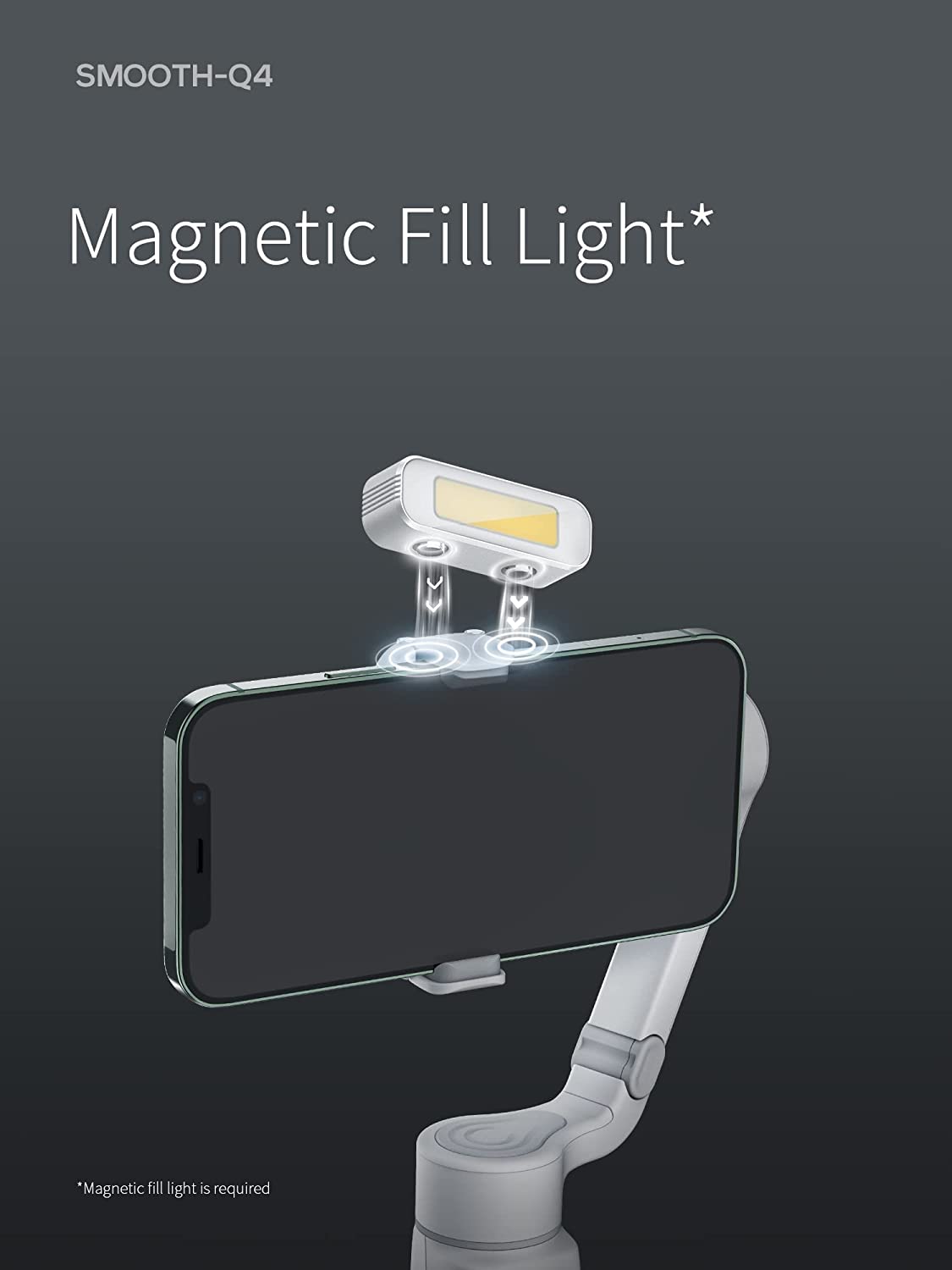 ZHIYUN Smooth Q4 Combo Gimbal Stabilizer, 3-Axis Smartphone Phone Gimbal, Built-in Extension Rod, Foldable and Portable, Android and iPhone Gimbal