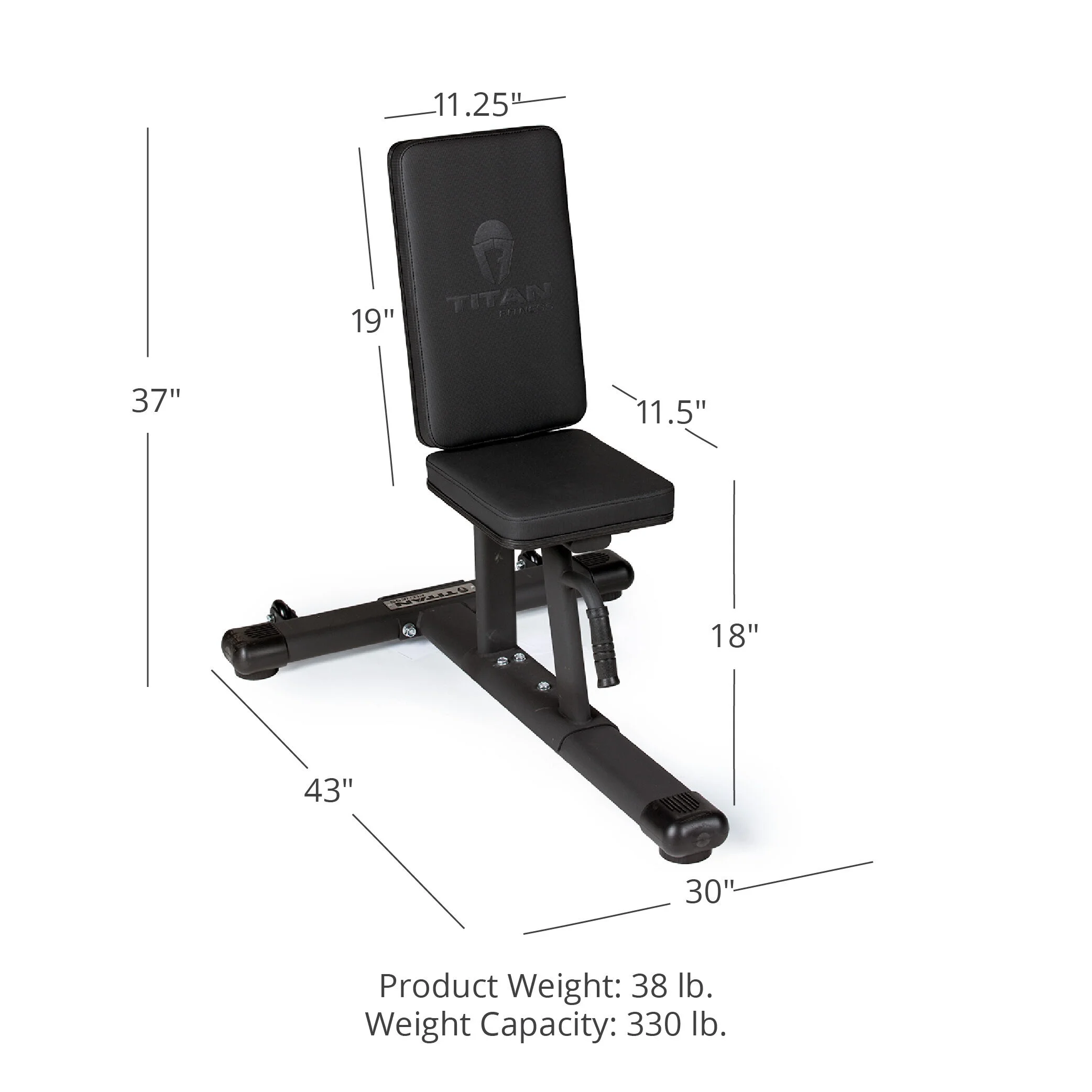 Titan Fitness Seated Stationary Bench, Rated 330 LB, Utility Upright Tricep Bicep Shoulder Press Weight Bench