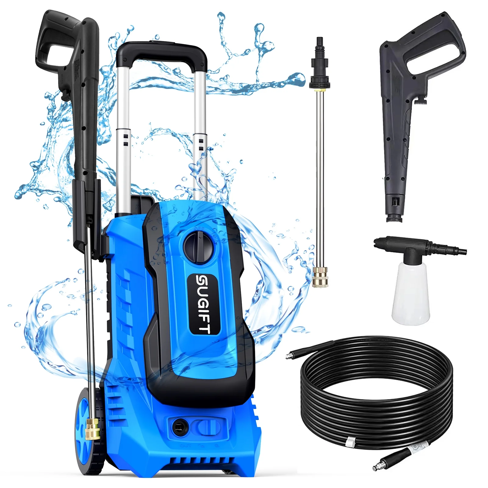 Vebreda Electric Pressure Washer 3300PSI 2.0GPM Power Washers Electric Powered, 1800W, Blue