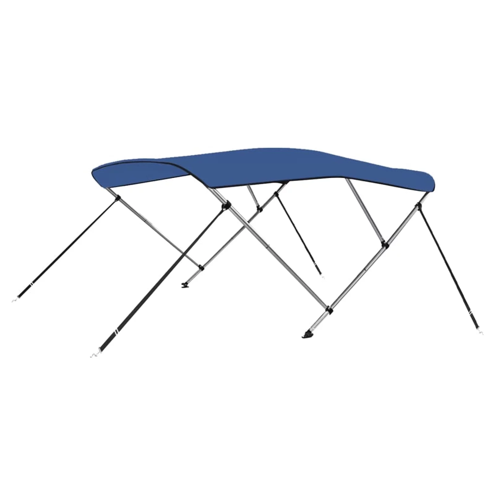Anself 3 Bow Bimini Top Boat Cover with Adjustable Straps Fabric Outdoor Boat Canopy Aluminium Frame 72 x 63 x 53.9 Inches (L x W x H)