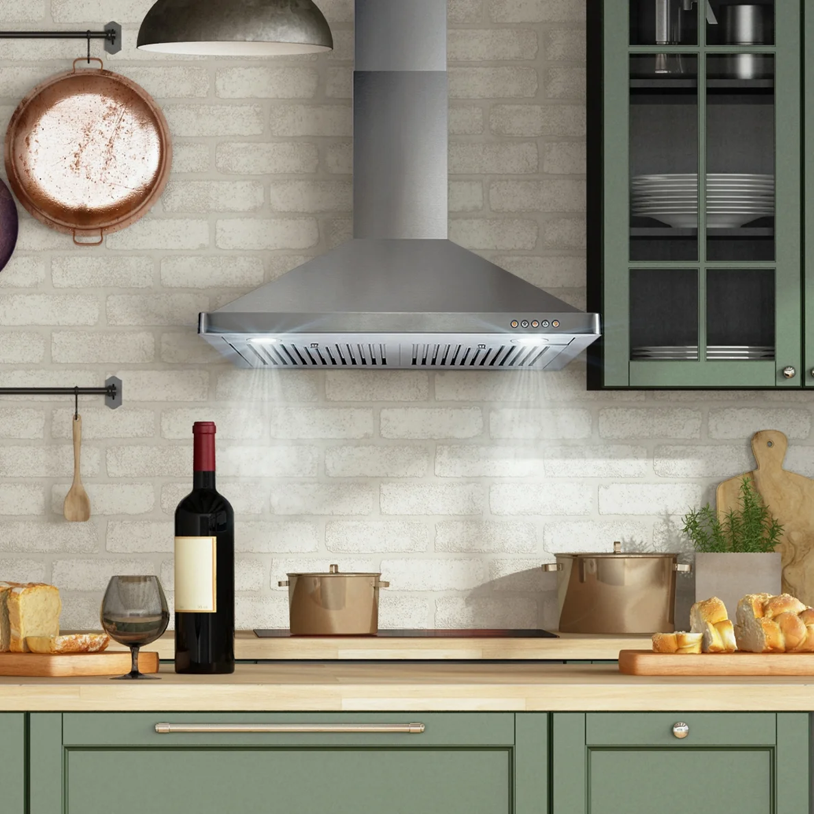 Cosmo 30 in. Ducted Wall Mount Range Hood in Stainless Steel with LED Lighting and Permanent Filters