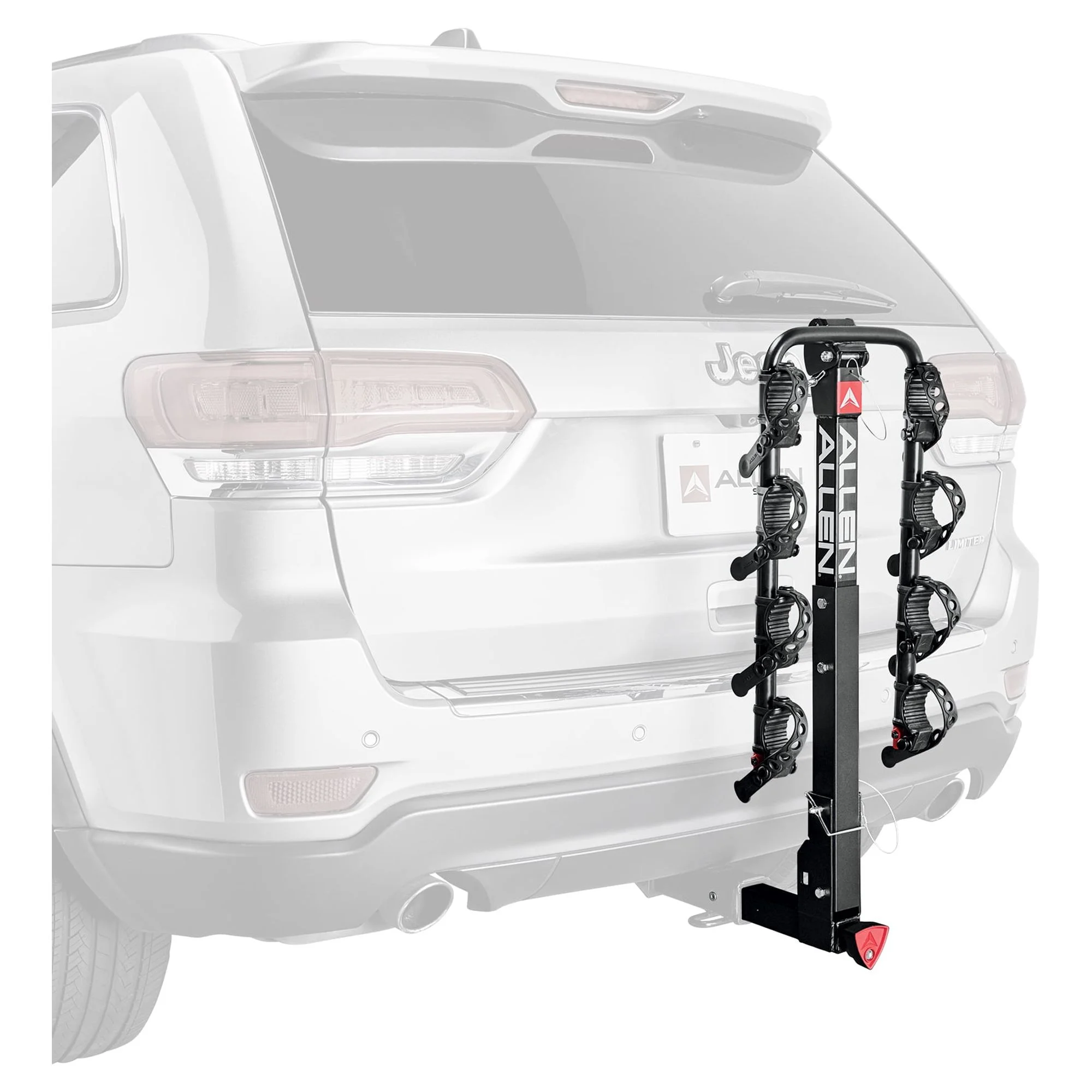 Allen Sports Locking 4-Bicycle Hitch Rack, Fits 2 in. Receiver Hitch, 140 lbs. Capacity, Model 640QR, Black