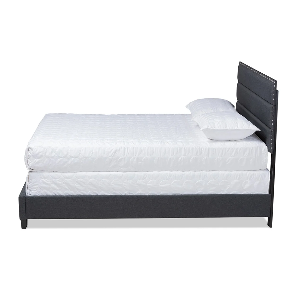 Baxton Studio Ansa Modern and Contemporary Dark Grey Fabric Upholstered Queen Size Bed
