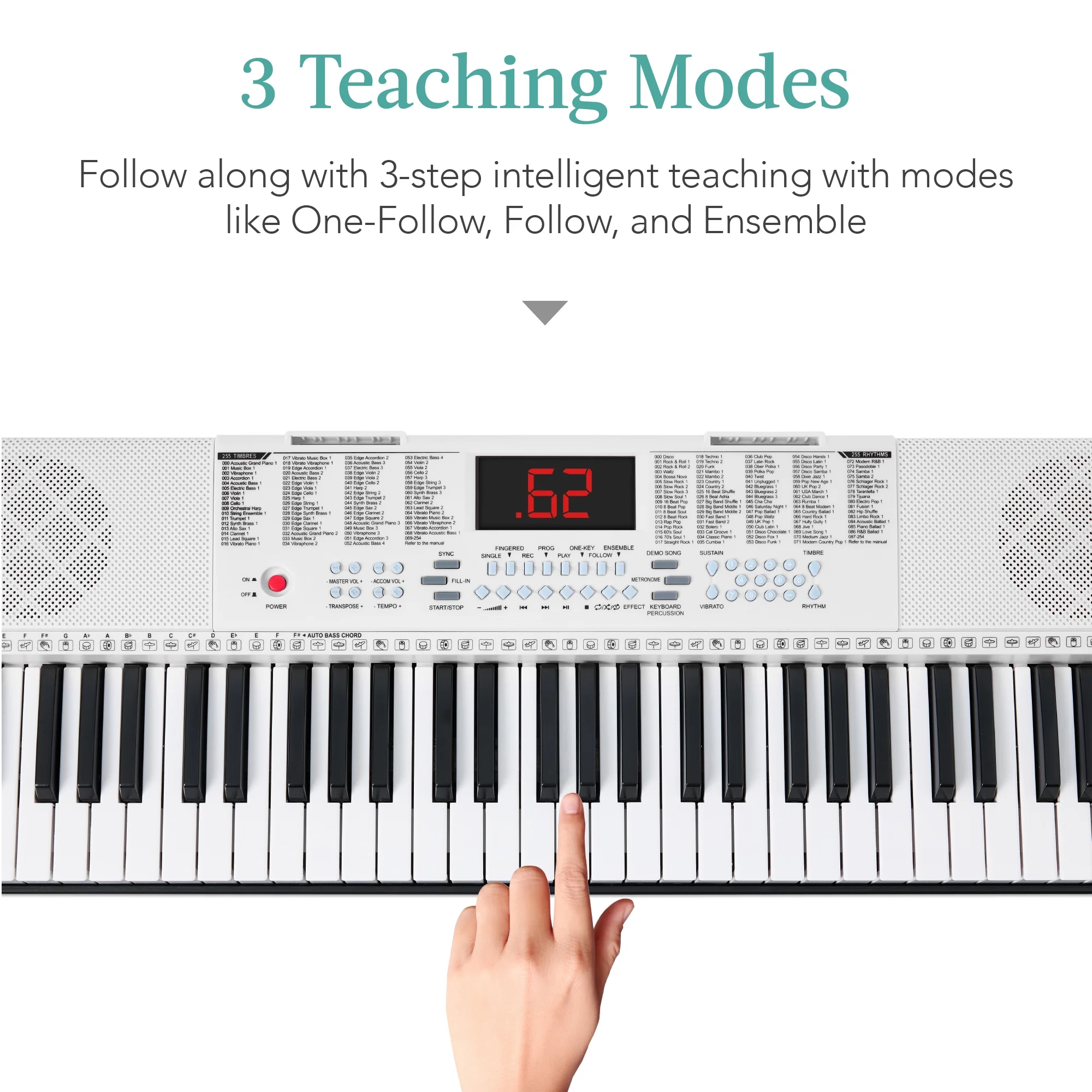 Best Choice Products 61-Key Beginners Electronic Keyboard Piano Set w/ LED, 3 Teaching Modes, H-Stand, Stool - White