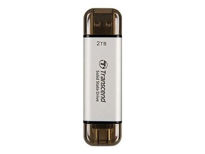 Transcend ESD310 - SSD - 1 TB - external (portable) - USB 3.2 Gen 2x1 (USB-C connector) - silver