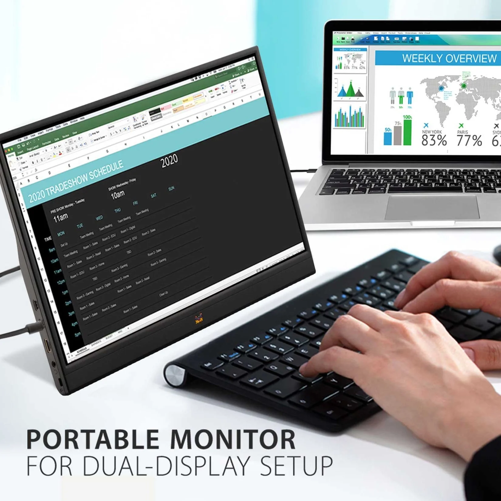 ViewSonic VA1655 15.6 Inch 1080p Portable IPS Monitor with Mobile Ergonomics, USB-C, and HDMI for Home and Office