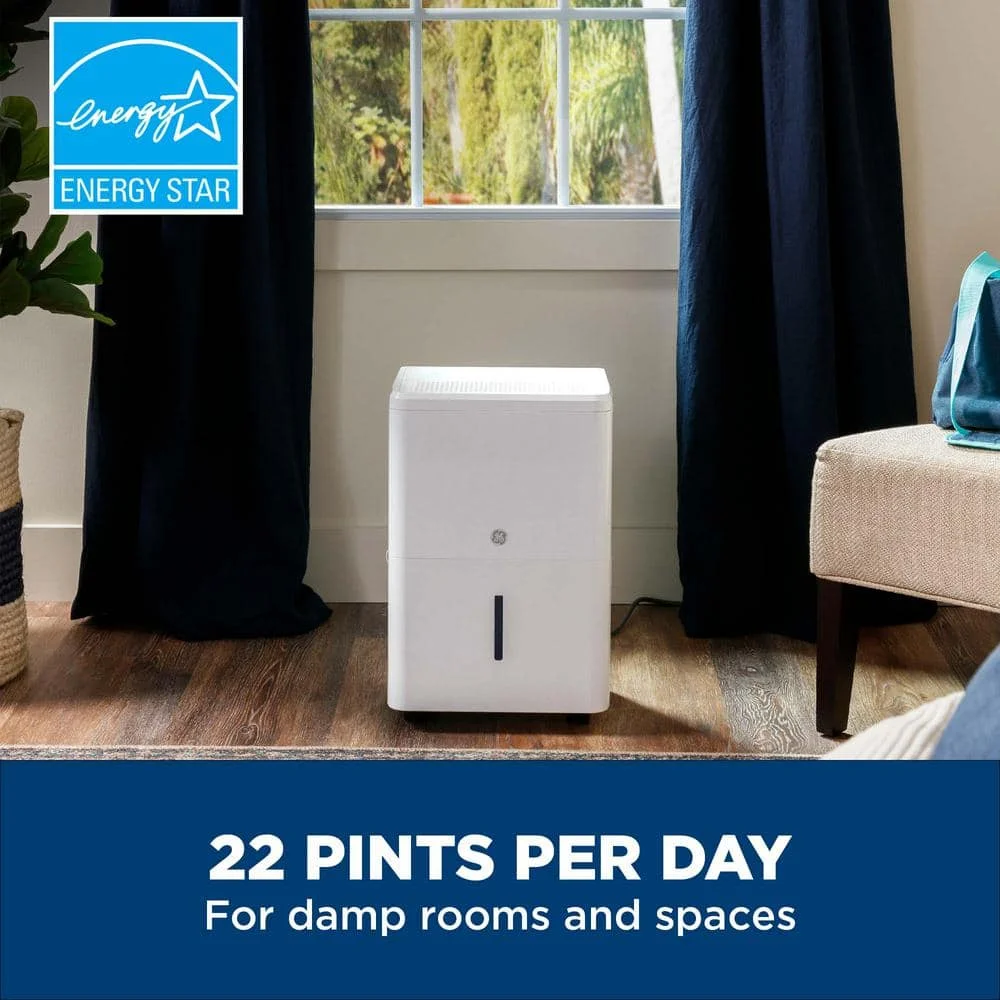 22 pt. Dehumidifier with Smart Dry for Bedroom, Basement or Damp Rooms up to 1500 sq. ft. in White, ENERGY STAR