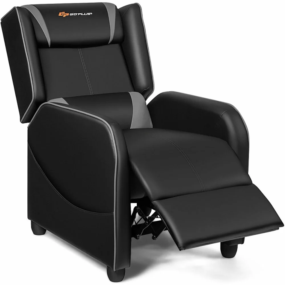 Canddidliike Home Massage Gaming Recliner Chair-Gray, Modern Padded Seat Reclining Chair, Home Theater Seating Office for Adults