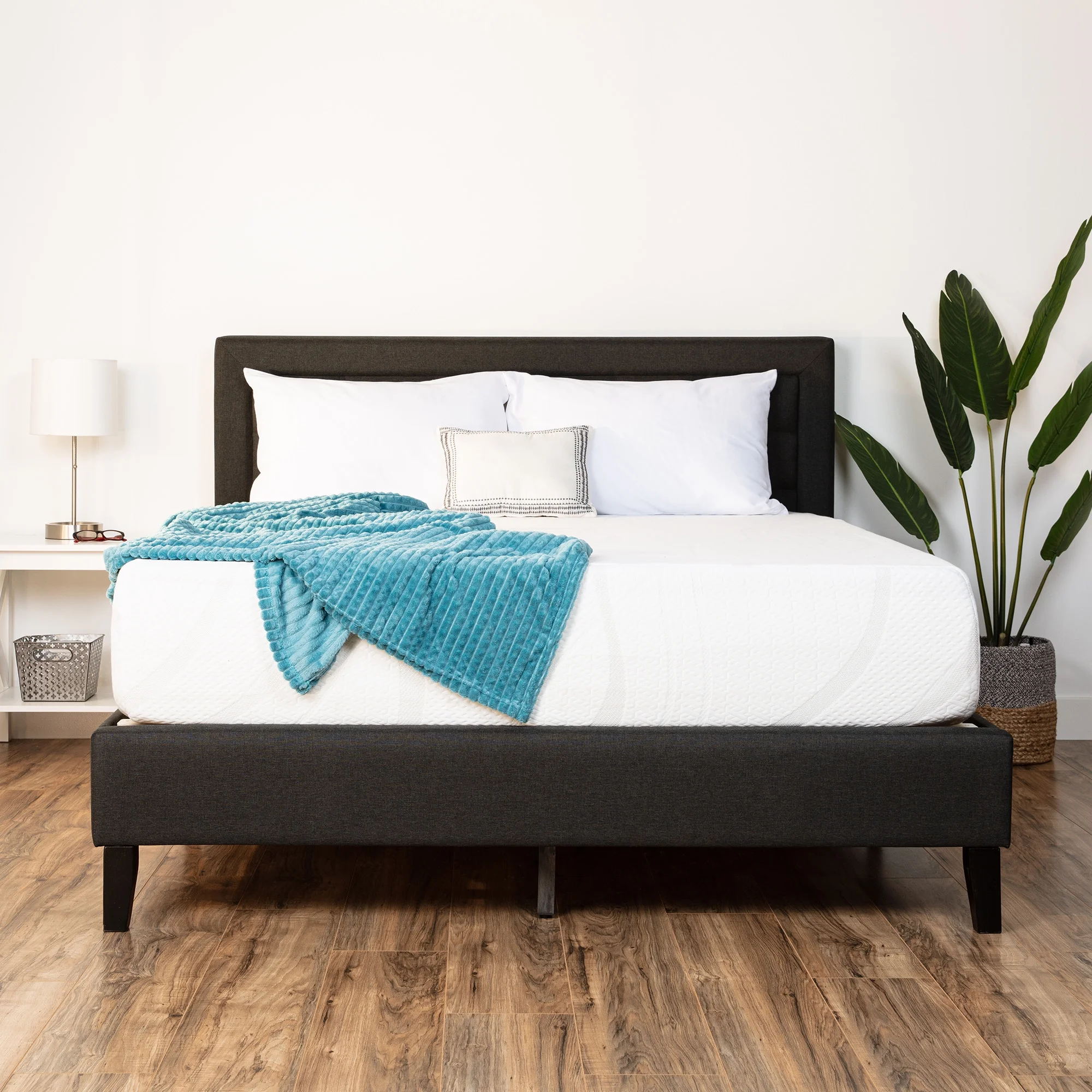 Best Choice Products 12in Queen Size 2-Layer Medium-Firm Charcoal Gel & Green Tea Infused Memory Foam Mattress