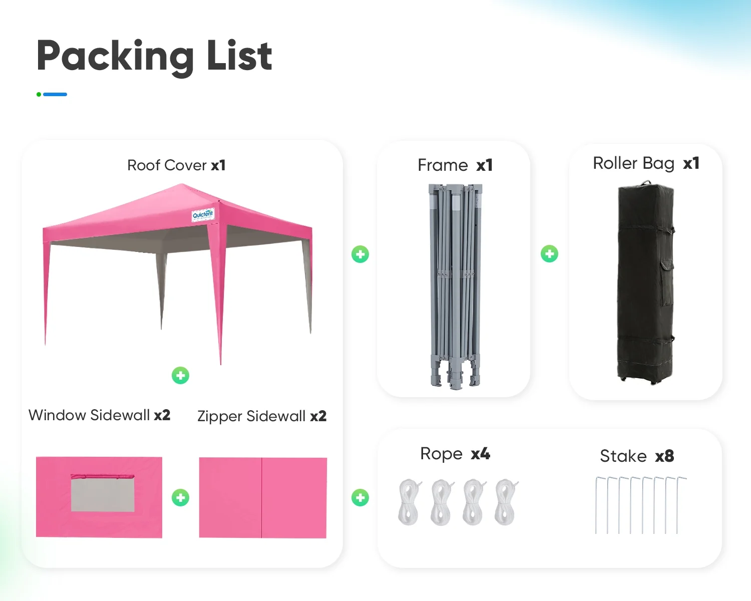 Quictent Privacy 8'x8’Pop up Canopy Tent with Sidewalls Enclosed Instant Gazebo Shelter Waterproof (Pink)