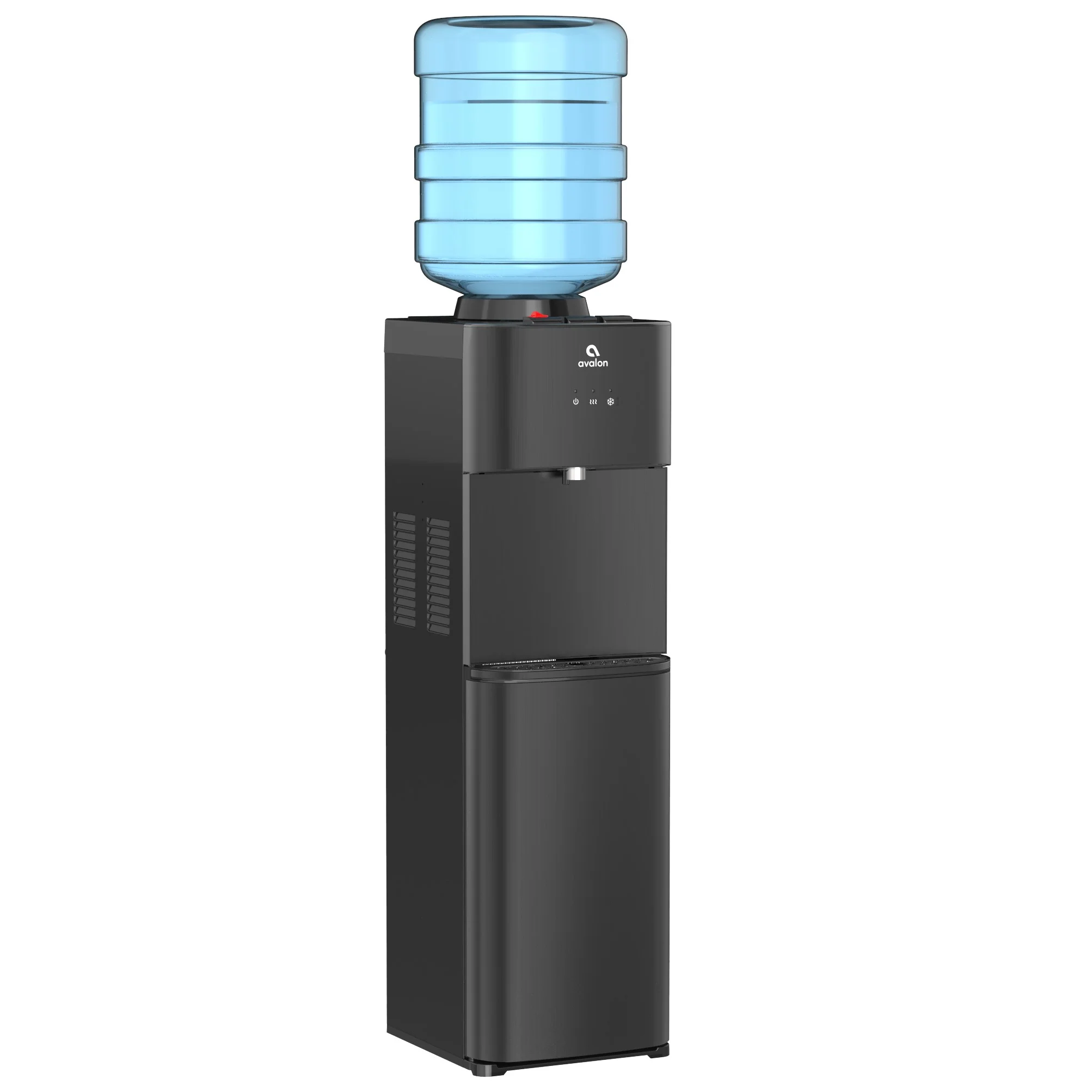 Avalon Top Loading Water Cooler Dispenser - 3 Temperature, Child Safety Lock, Innovative Design, UL Listed- Black Stainless Steel