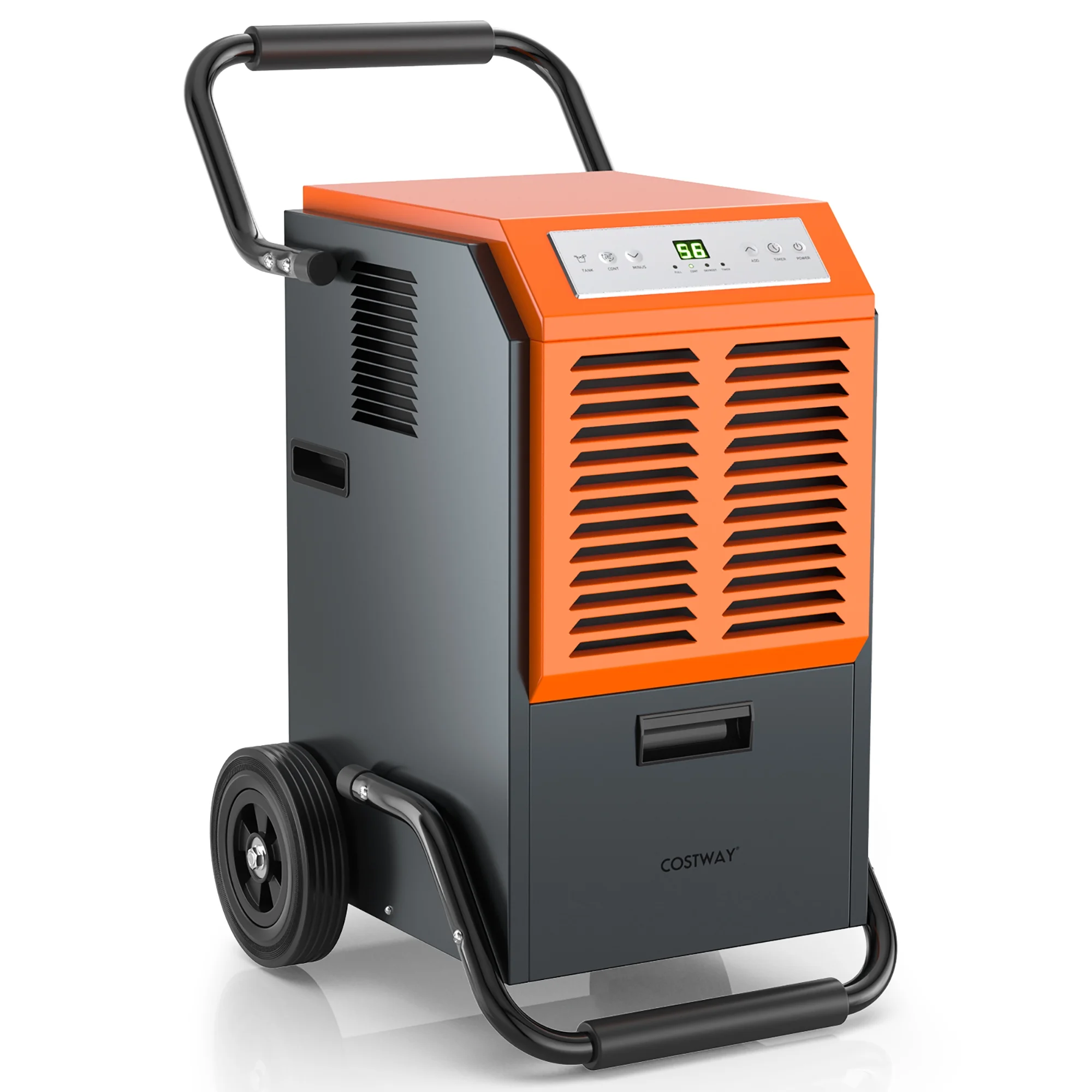 Costway 163 PPD Portable Commercial Dehumidifier w/Water Tank&Drainage Pipe for Basement