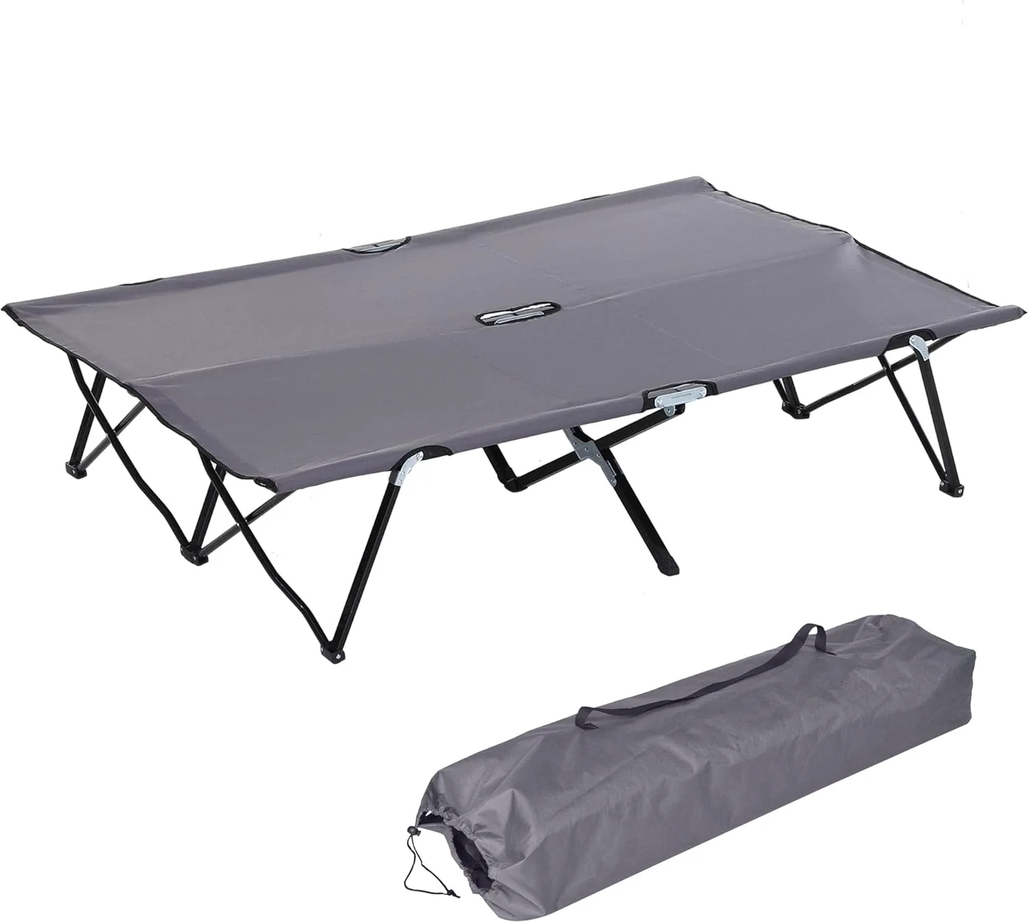 Outsunny 2 Person Folding Camping Cot for Adults, 50