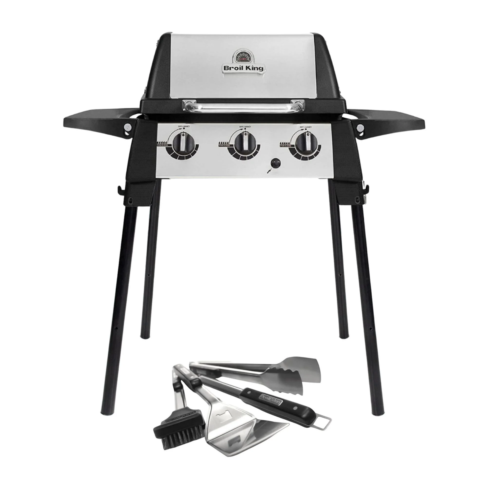 Broil King Porta-Chef 320 21000 BTU Portable Gas Grill with 4-Piece Grill Tools Set