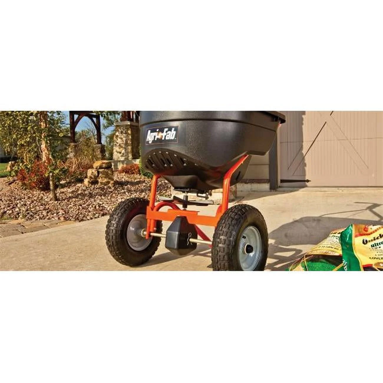 Agri-Fab 12 ft. W Push High-Output Spreader For Fertilizer/Ice Melt/Seed 130 lb. cap.