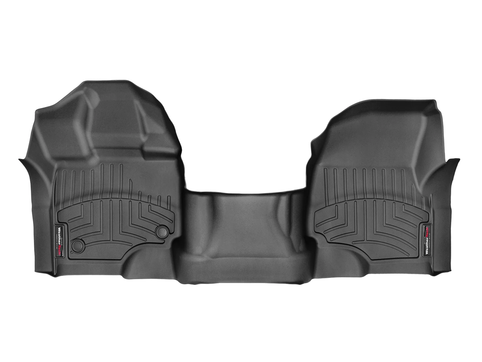 WeatherTech Custom Fit FloorLiners compatible with 2015-2020 Ford F-150 - 1st Row - Over The Hump, Black