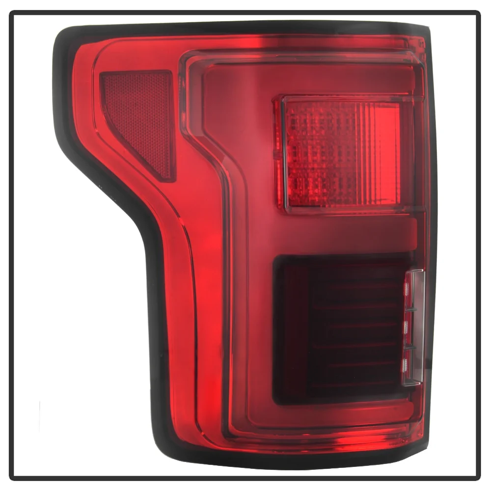 Spyder Auto 5085320 LED Tail Lights; Light Bar; Compatible w/Rear Blind Spot Sensor Only; Red Clear; Fits select: 2015-2016,2017-2018 FORD F150