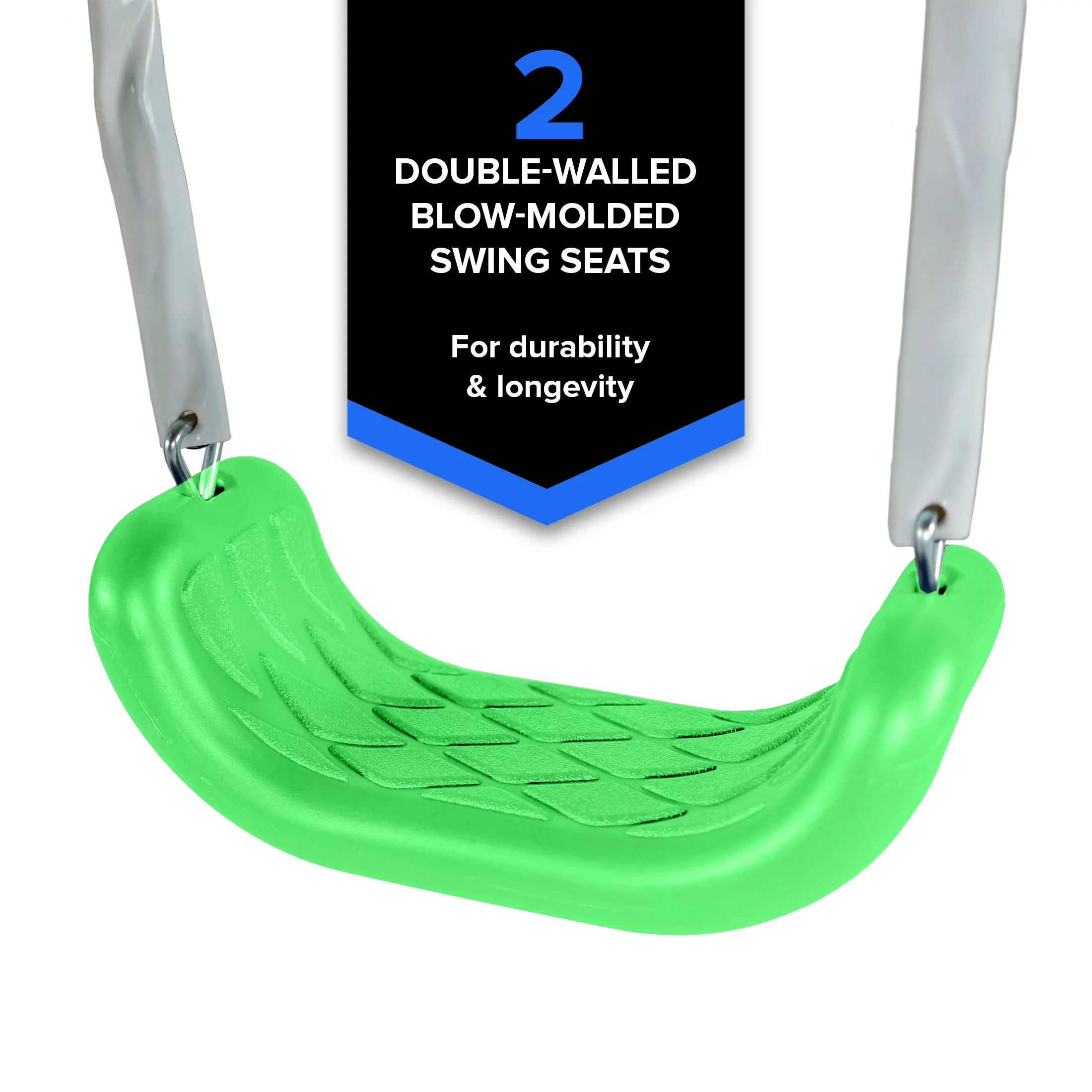 Sportspower Sierra Vista Outdoor Metal Swing Set with Trapeze, Lifetime Warranty on Blow Molded Slide, and Bonus Anchor Kit